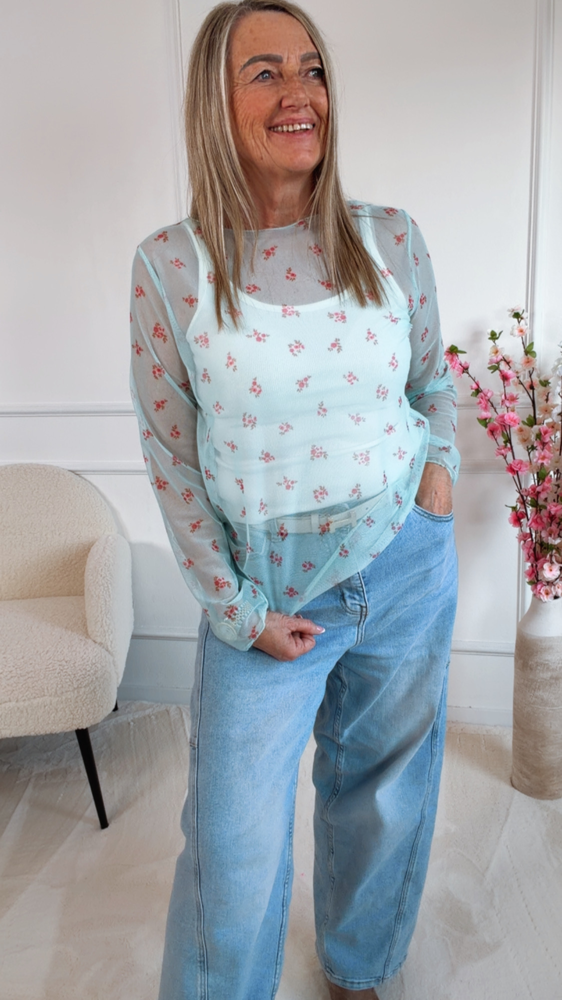 SPITZE  OBERTEIL KATRIN BLUMEN Made in Italy 34 - 42