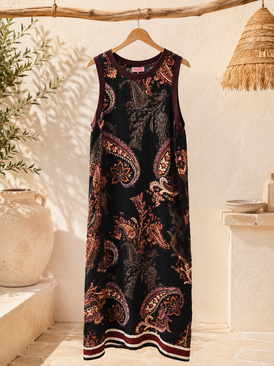 Satin-Kleid Evelina Paisley Made in Italy Viskose Qualtiät Gr. 34-40/42