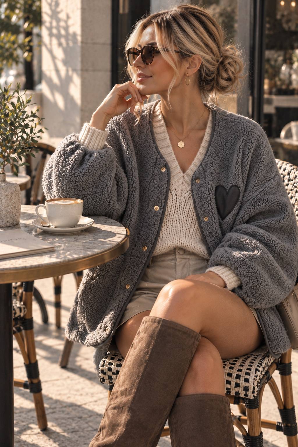 Teddyjacke mit Herz – TJ0122 | Made in Italy | passt bis gute Gr. 42