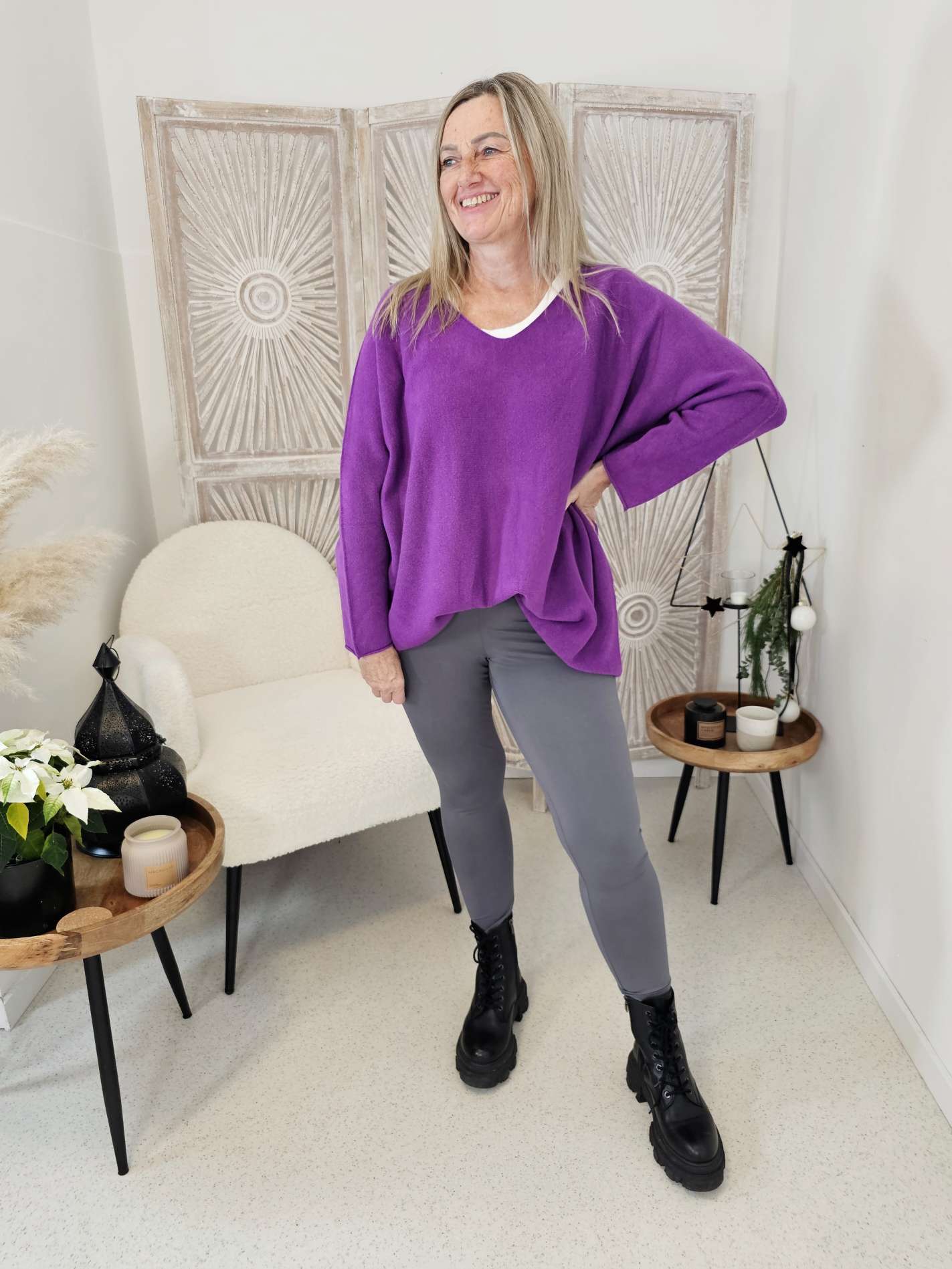 LIGHT KNIT SWEATER MARION Made in Italy Oversize 34-48 Strickpullover Pullover LIGHT KNIT SWEATER MARION Made in Italy Oversize 34-48 Strickpullover Pullover