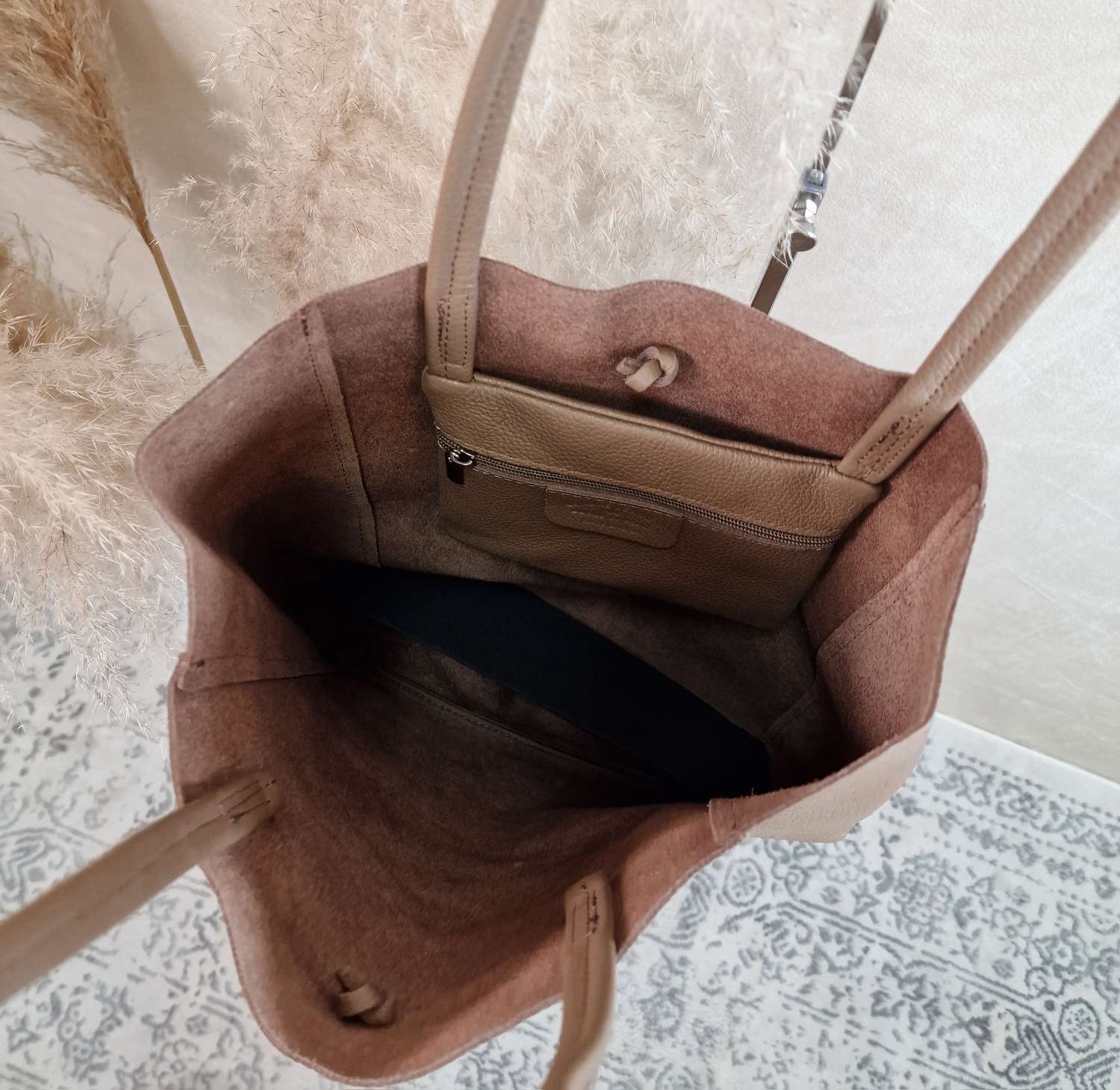 BASIC LEDER SHOPPER MARA TAUPE Made in Italy Ledertasche Tasche BASIC LEDER SHOPPER MARA TAUPE Made in Italy Ledertasche Tasche
