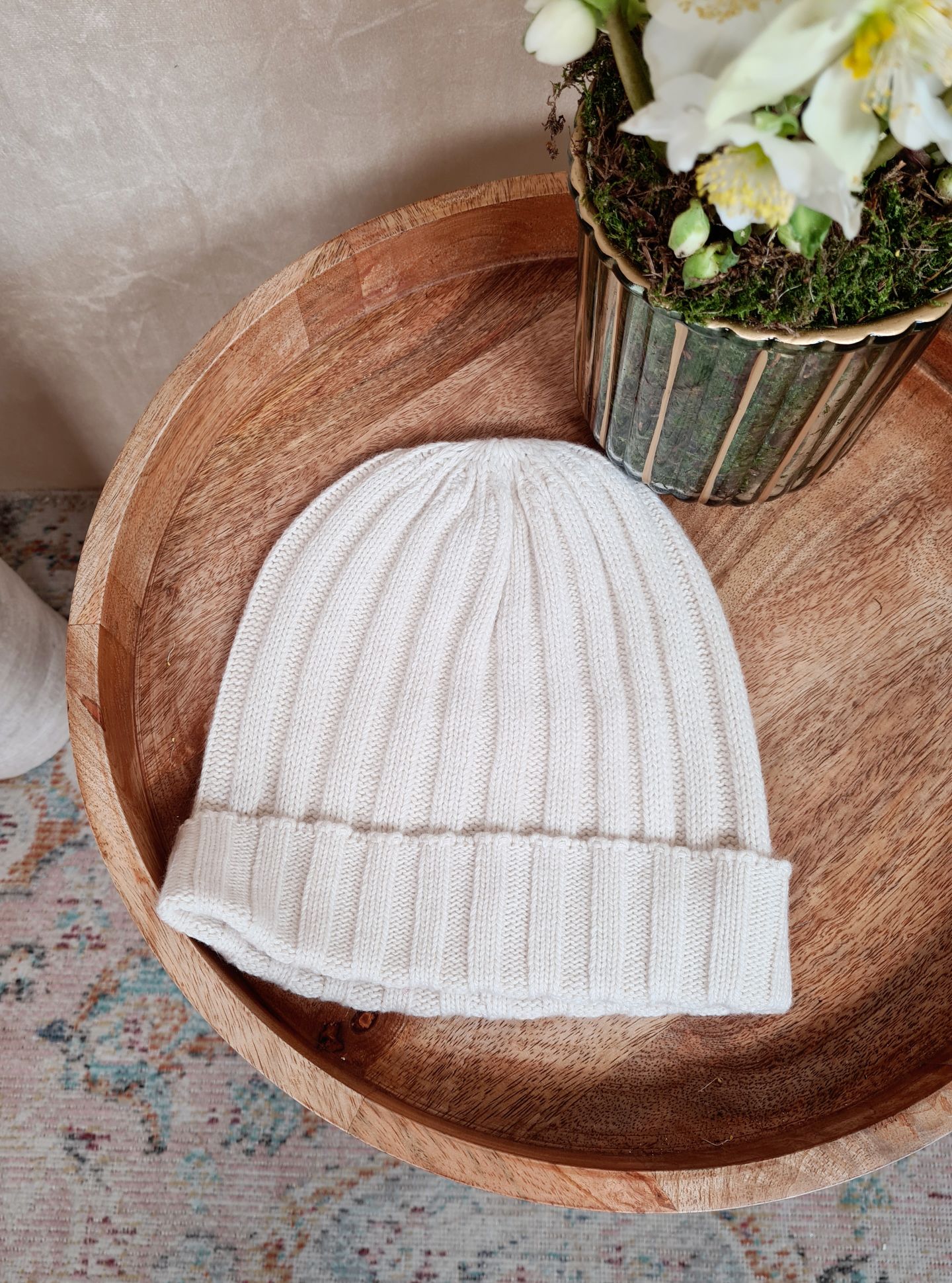 BASIC BEANIE ALASKA CREME Wintermütze Made in Italy Ripp Strick Mütze verschiedene Farben