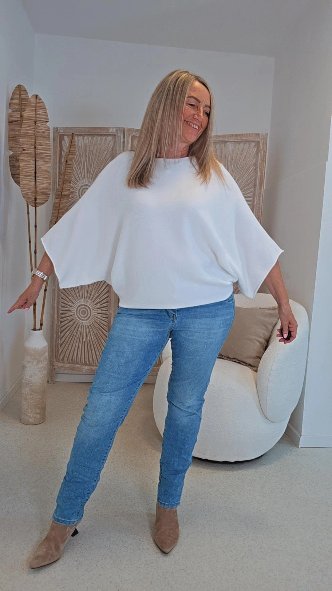 STRICKPULLI AMALFI FLEDERMAUSARM 34-42 Made in Italy