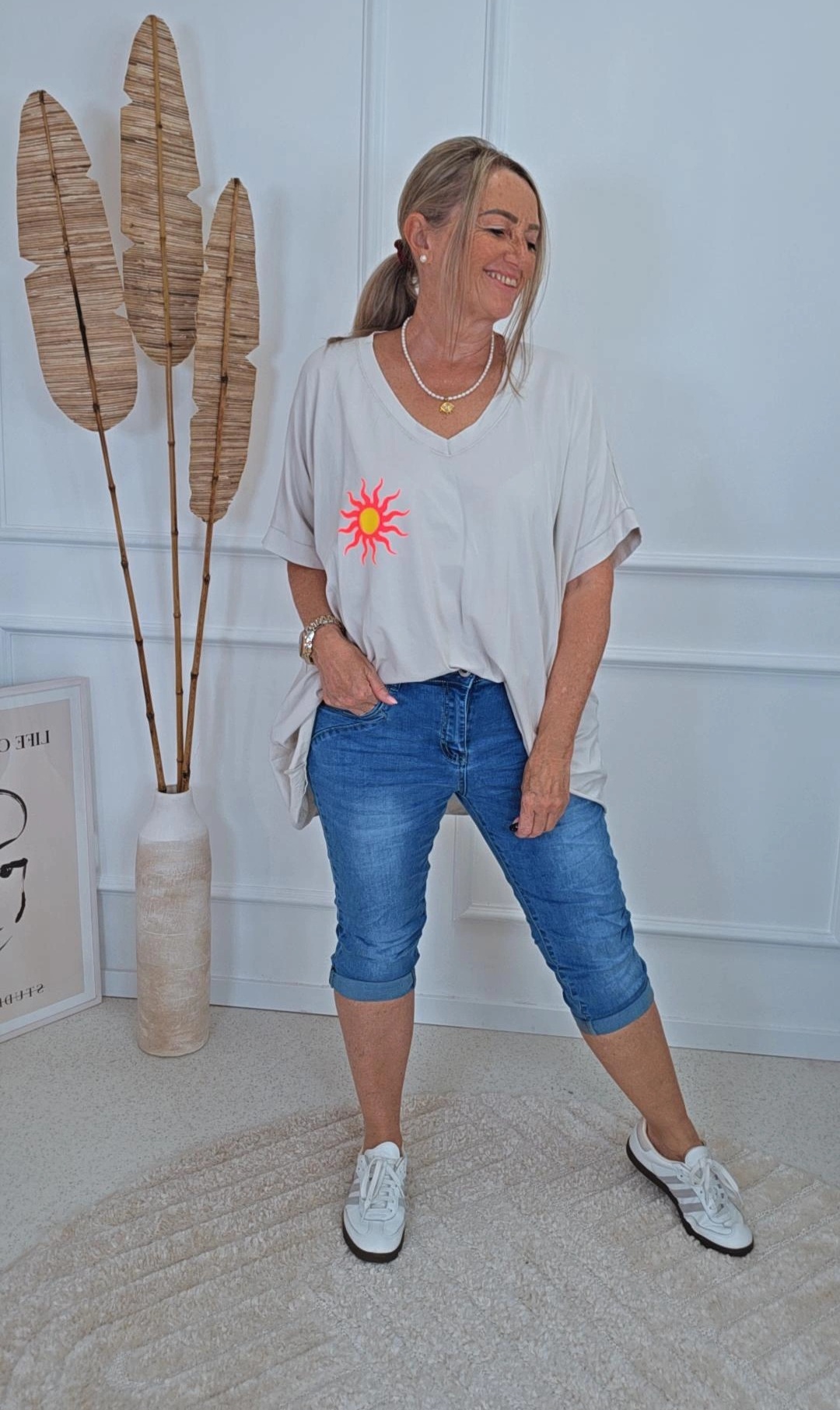 3/4 BASIC JEANS YOLA Variantenartikel Größen bis Gr. 38 - 48