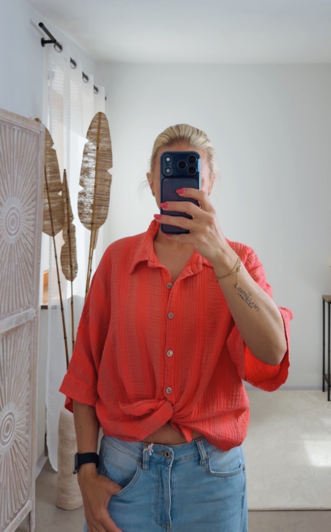 Musselinbluse Riva Blockstreifen Made in Italy 34-40/42