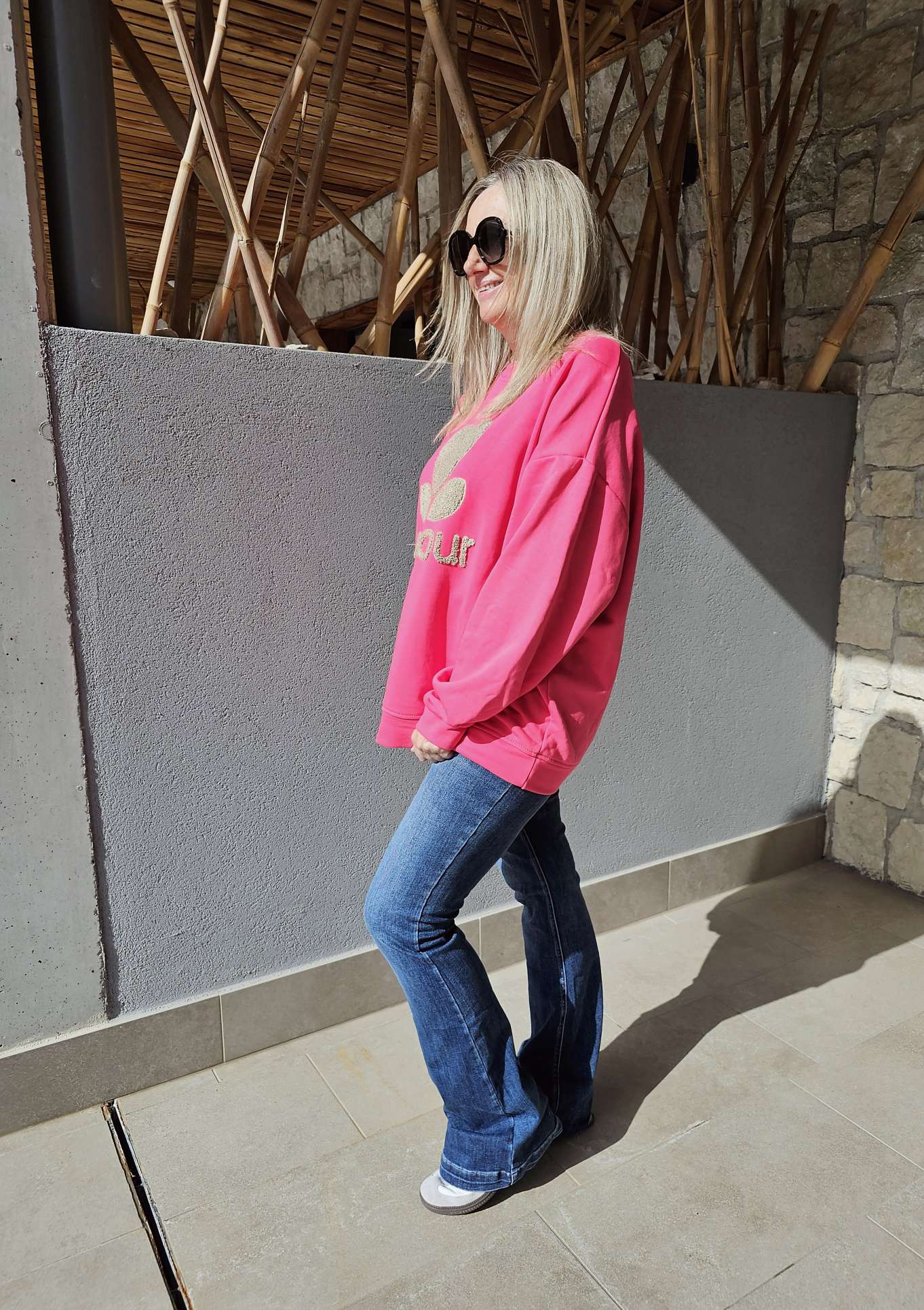 BASIC SWEATER AMOUR geflockt Made in Italy 34 - 42 BASIC SWEATER AMOUR geflockt Made in Italy 34 - 42