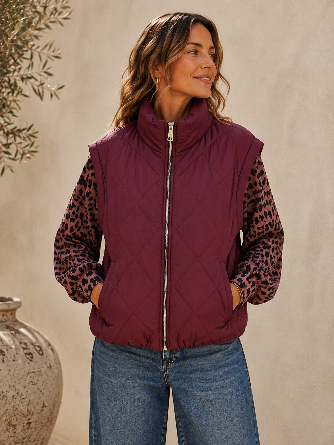 Steppjacke Svenja – Made in Italy – lässiger Spätsommer-Look Gr. 34-42