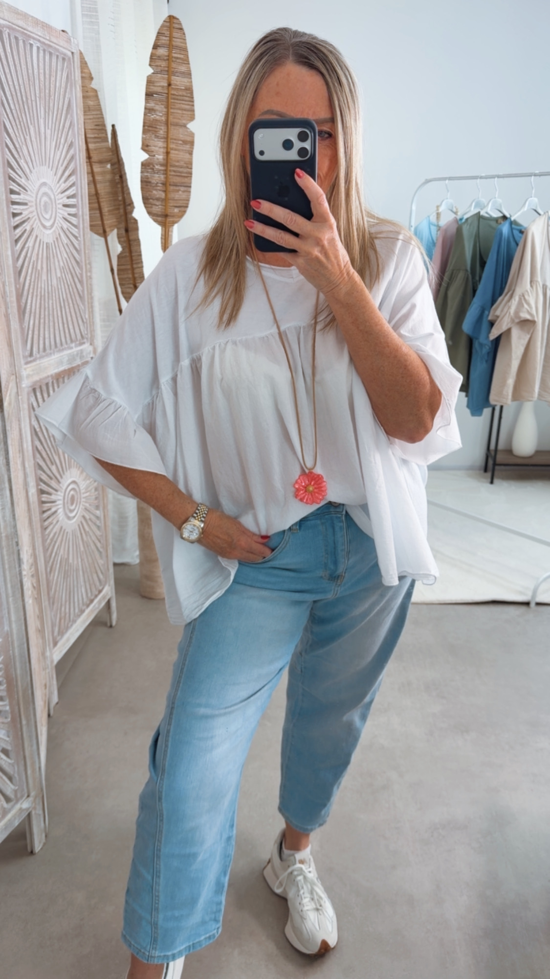 Basic-T-Shirt Velina Tulpenärmel Made in Italy 34-44 Bluse