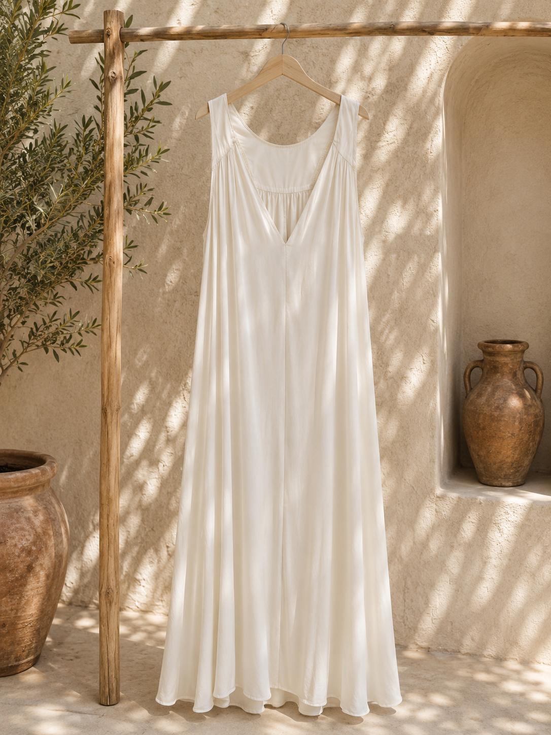 Maxikleid Jamila Uni Glänzende Eleganz Made in Itlay 34-40/42