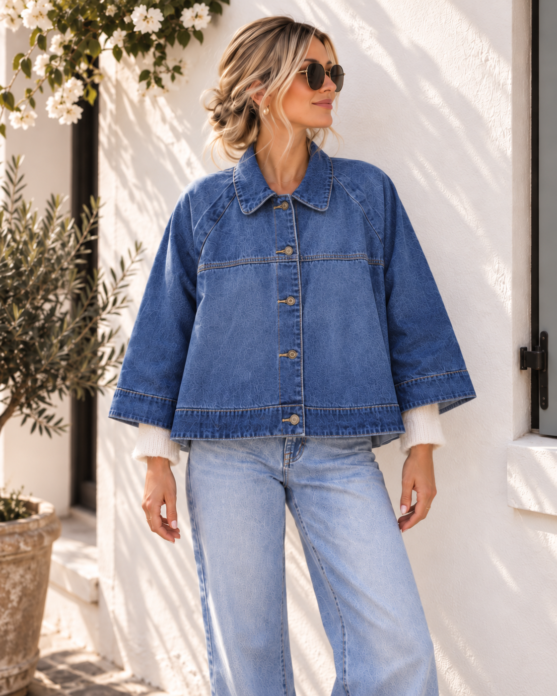 Oversize Jeansjacke in A-Linie – lässiger Hängerchen-Style | JJ0091