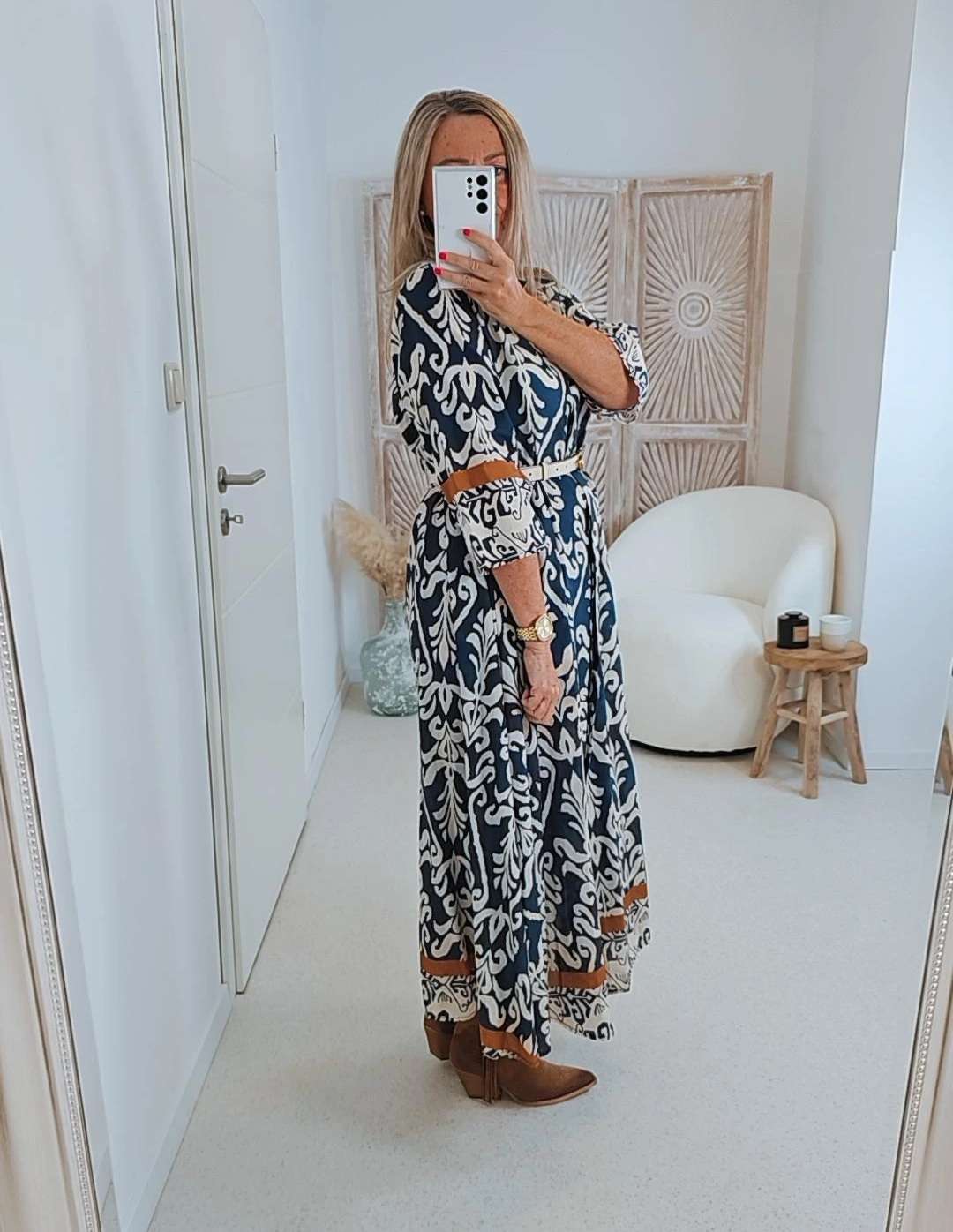 BLUSEN KLEID LOUIE 34-42 Made in Italy langes Maxi Kleid BLUSEN KLEID LOUIE 34-42 Made in Italy langes Maxi Kleid