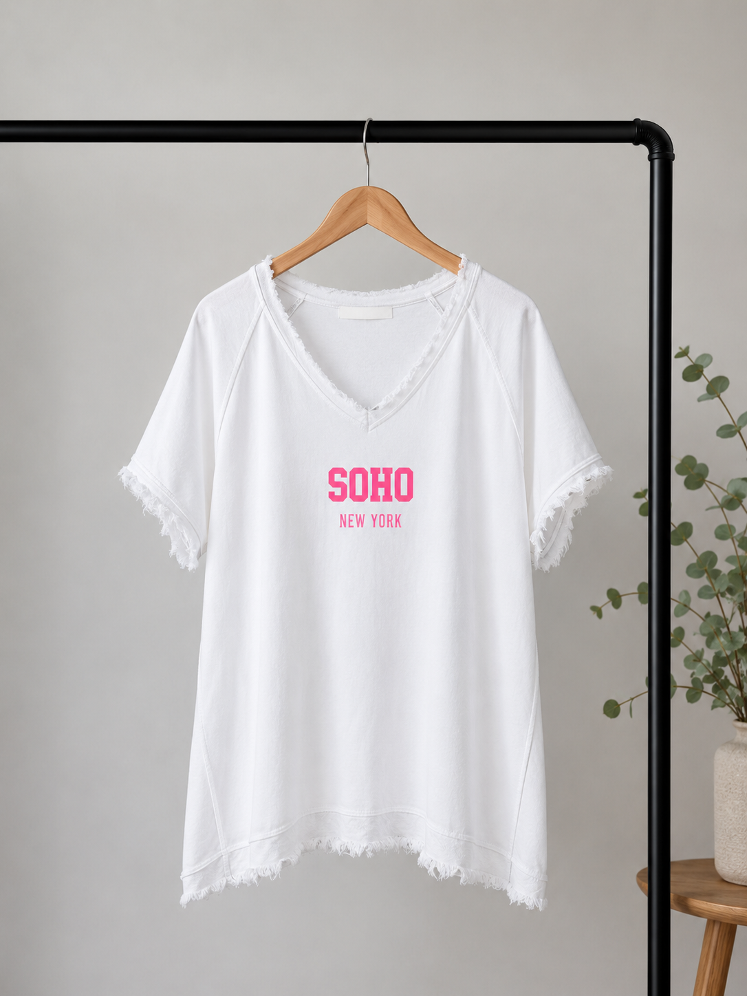 Basic T-Shirt „Marie Soho New York“ – Made in Italy 🌸 Größe 34 bis 42