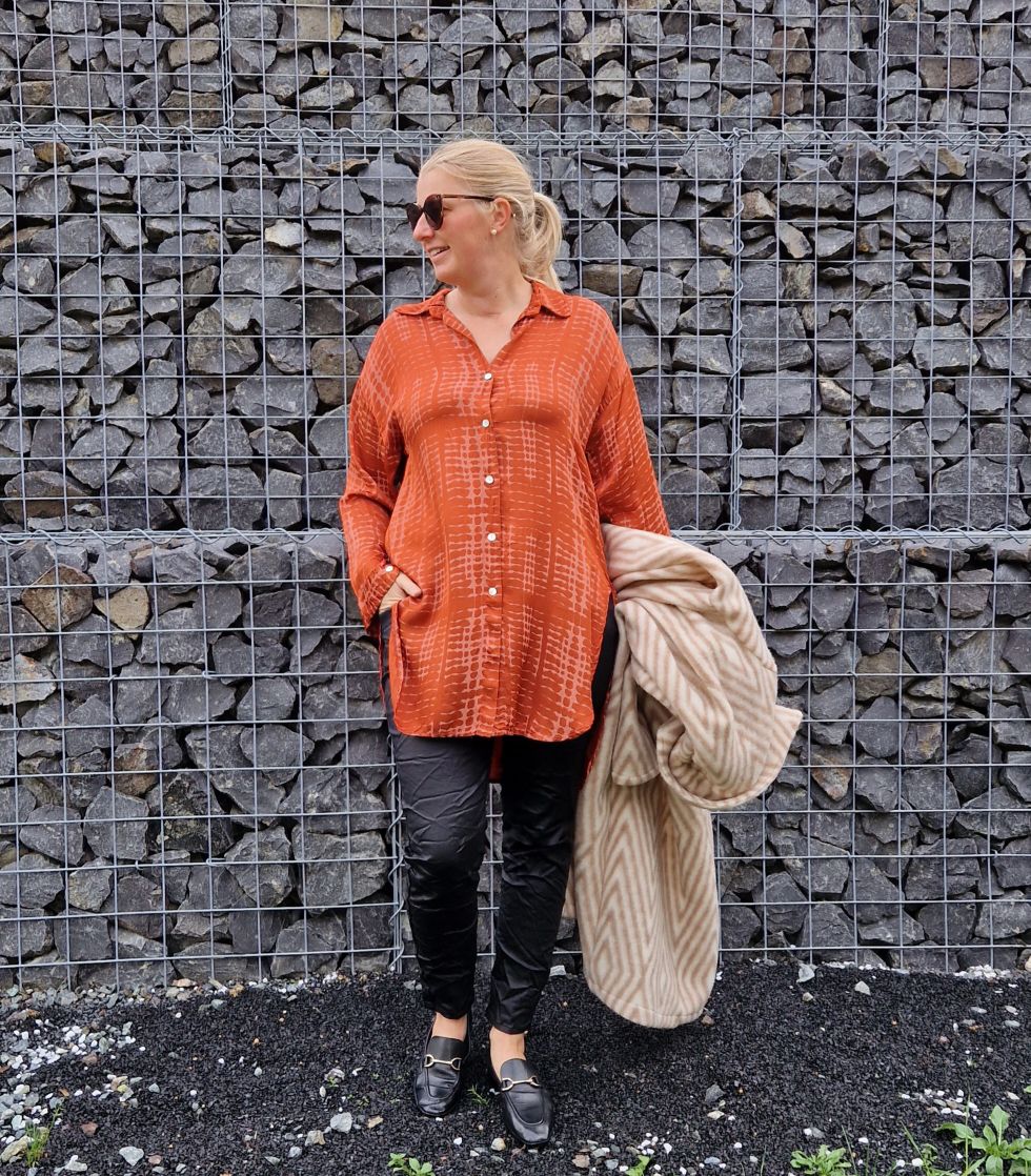 OVERSIZE BLUSE LUCY ROT 34-42 Made in Italy Seide Silk Longbluse Hemd OVERSIZE BLUSE LUCY ROT 34-42 Made in Italy Seide Silk Longbluse Hemd