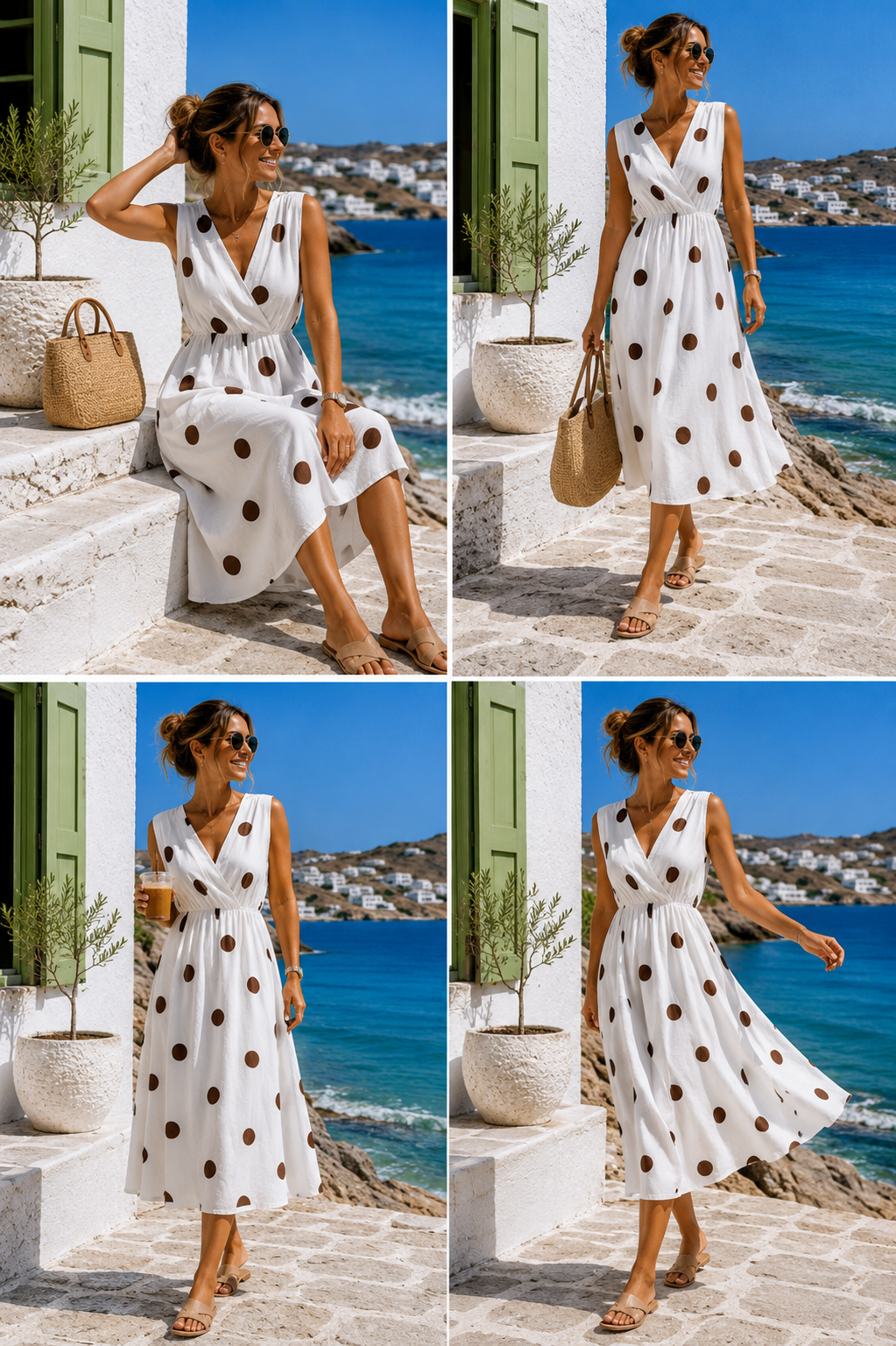 Maxi-Kleid Belladonna Polka Dots Made in Italy 34-42
