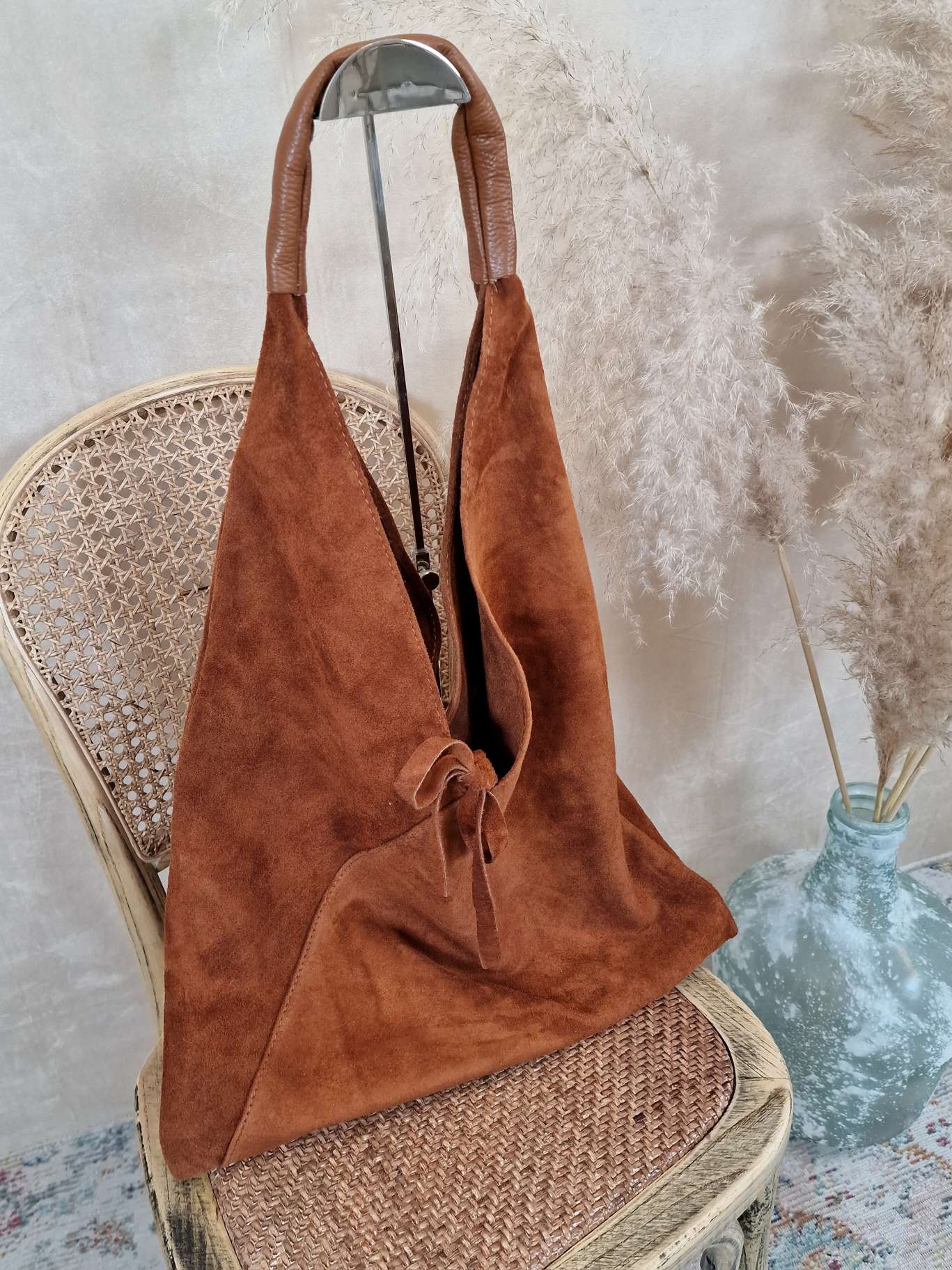 WILDLEDER SHOPPER RENATE COGNAC Made in Italy Leder Tasche Shopping Bag versch. Farben WILDLEDER SHOPPER RENATE COGNAC Made in Italy Leder Tasche Shopping Bag versch. Farben