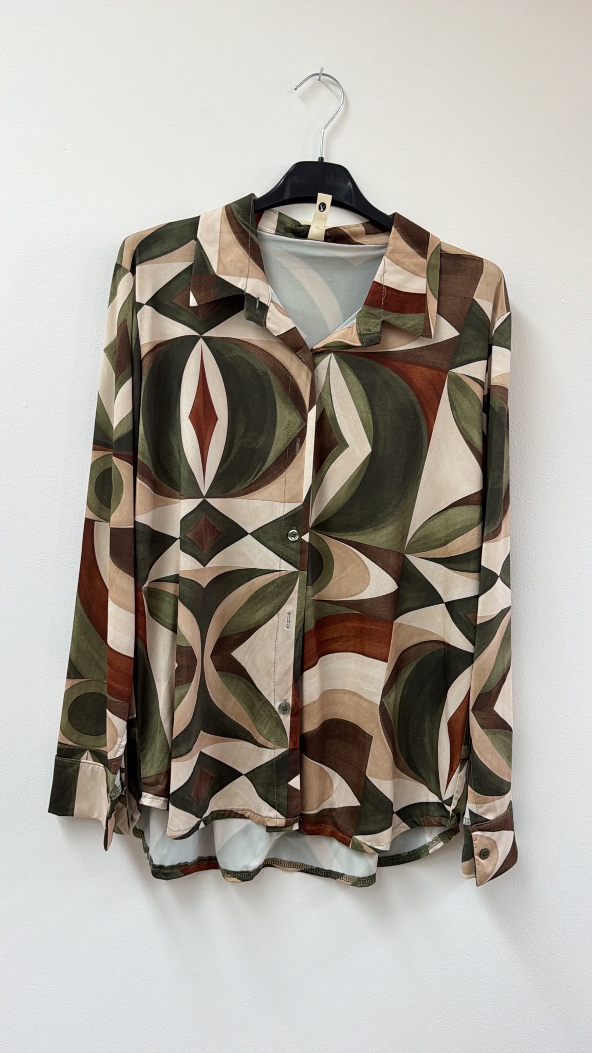 Kofferstoff Bluse Retro Print – No. BL011 | Made in Italy | passt ca. Gr. 34–42