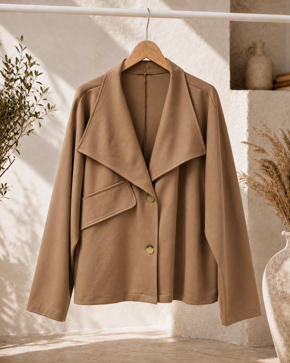 Jacke Enya – lässige Uni-Jacke mit Statement-Kragen Uni Made in Italy 34-42/44