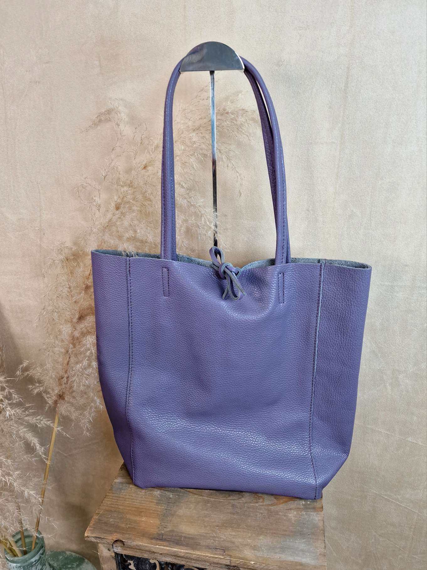 BASIC LEDER SHOPPER MARA PURPLE Made in Italy Ledertasche Tasche BASIC LEDER SHOPPER MARA PURPLE Made in Italy Ledertasche Tasche
