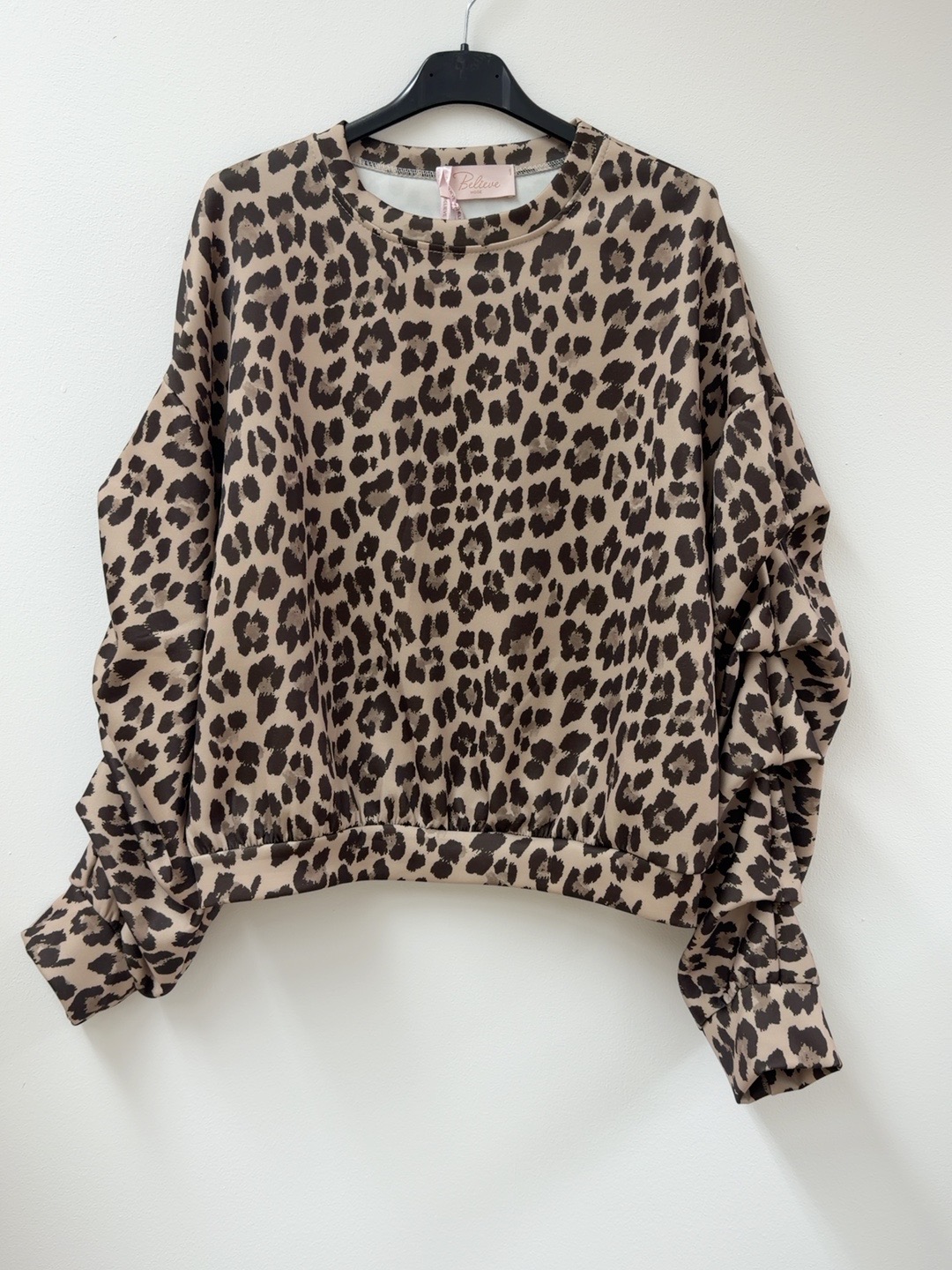 Sweater Butterstoff Leo mit Crinkle Ärmel I SW0073 I Made in Italy 34-42