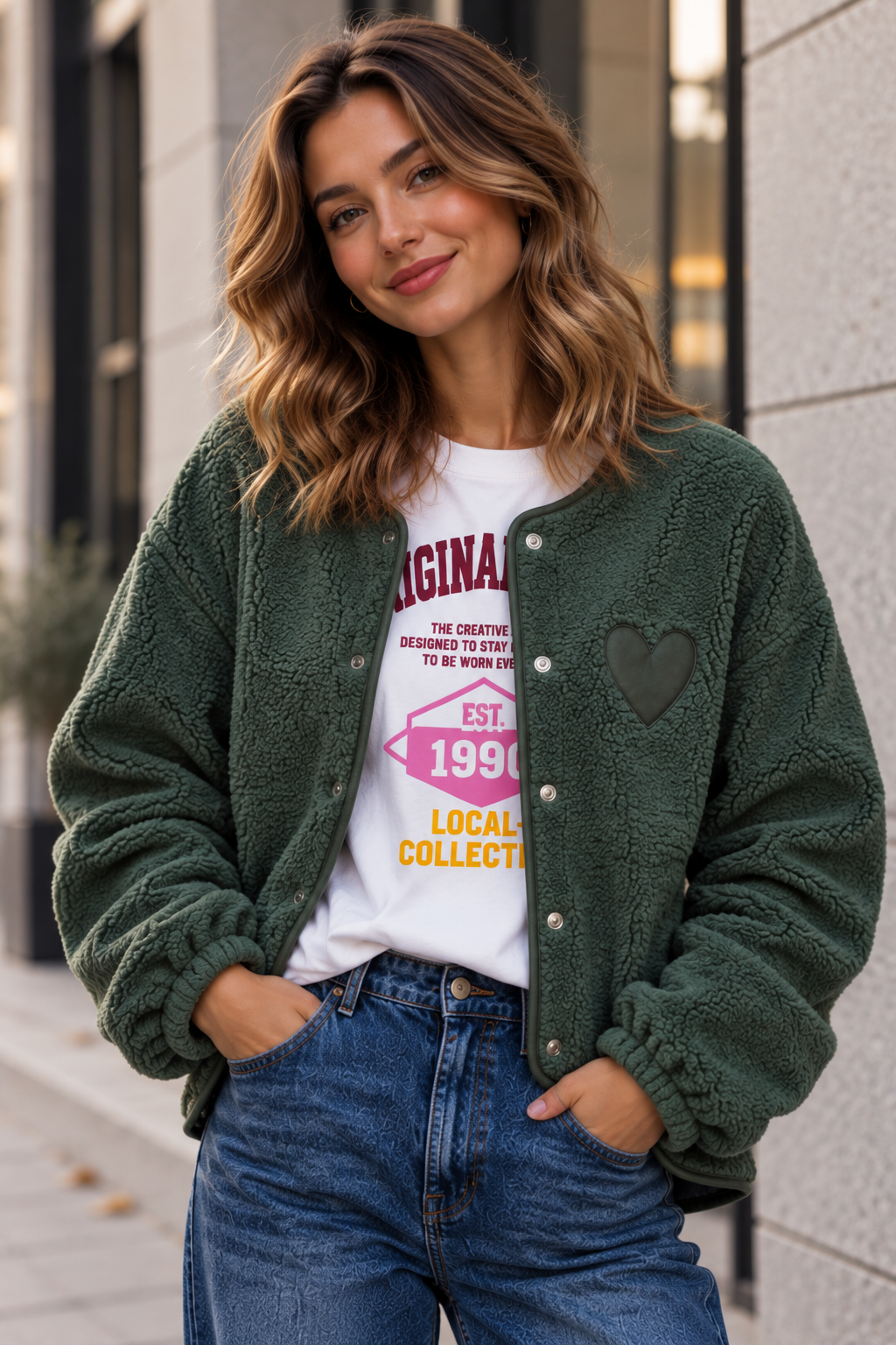 Teddyjacke mit Herz – TJ0122 | Made in Italy | passt bis gute Gr. 42
