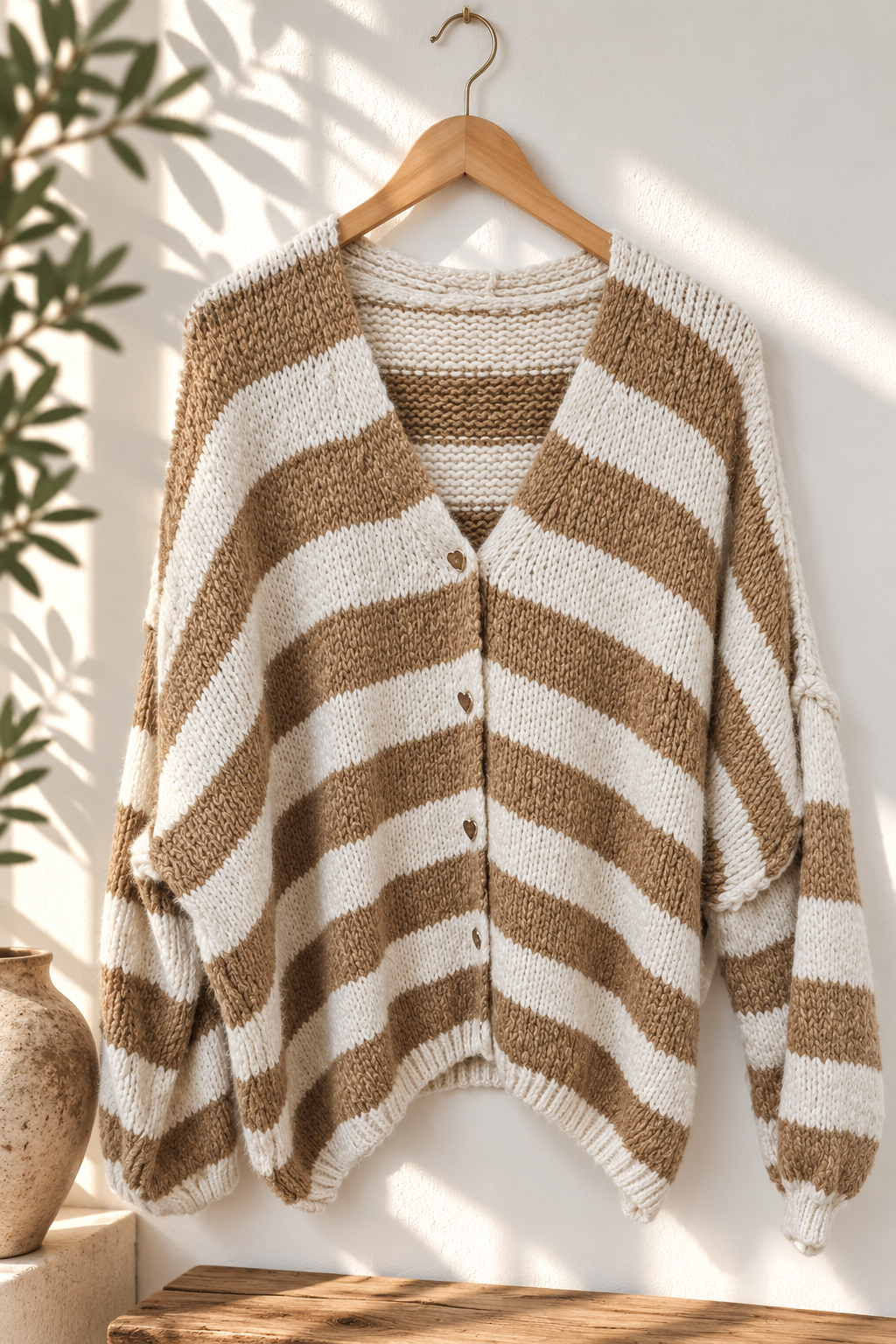STRICKJACKE CARDIGAN BLOCKSTREIFEN Made in Italy Gr. 36 - 46 SJ0110