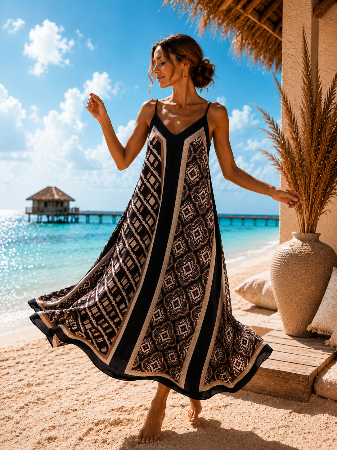 Maxikleid Cordelia Seide mit raffiniertem Wendedesign Made in Italy 34-40/42