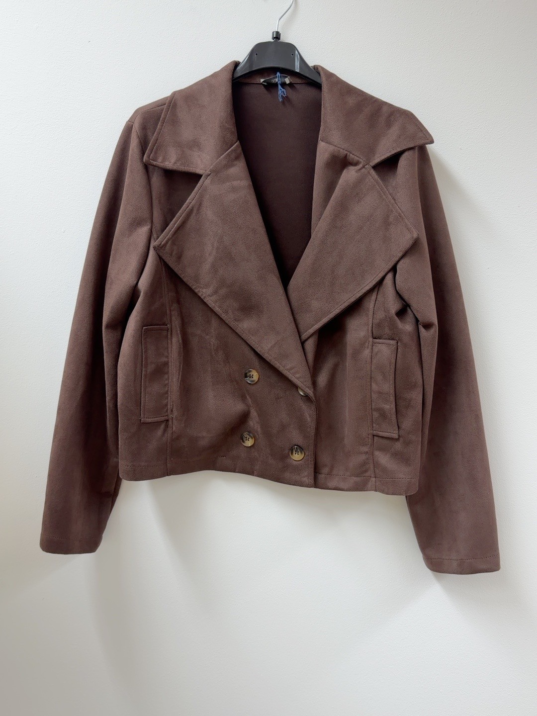 Jacke Veloursleder-Optik SCHOKO I J0041 I Made in Italy 34-42