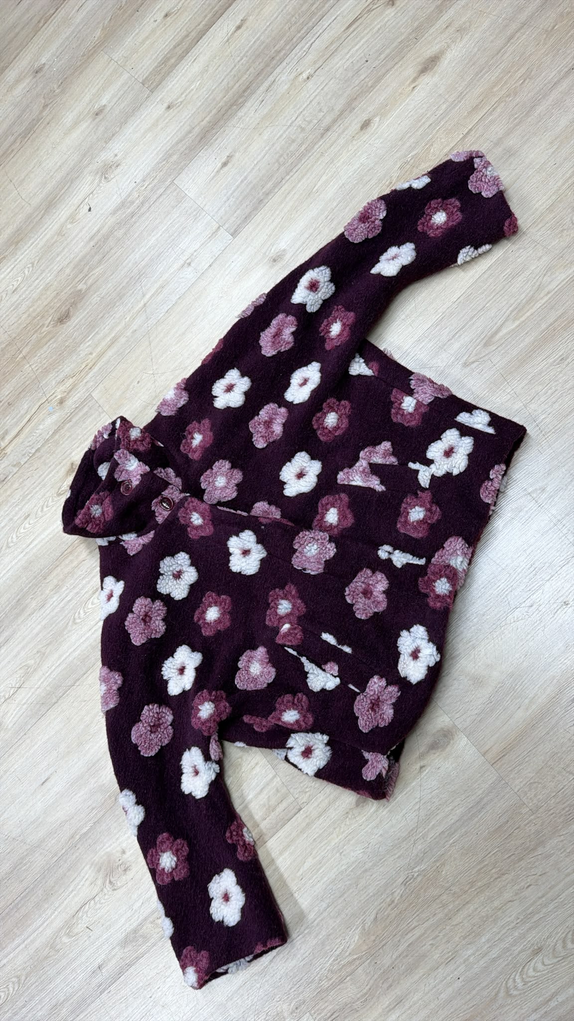 Exklusive Teddyjacke mit 3D-Blüten TJ0193 I Made in Itlay 34-42