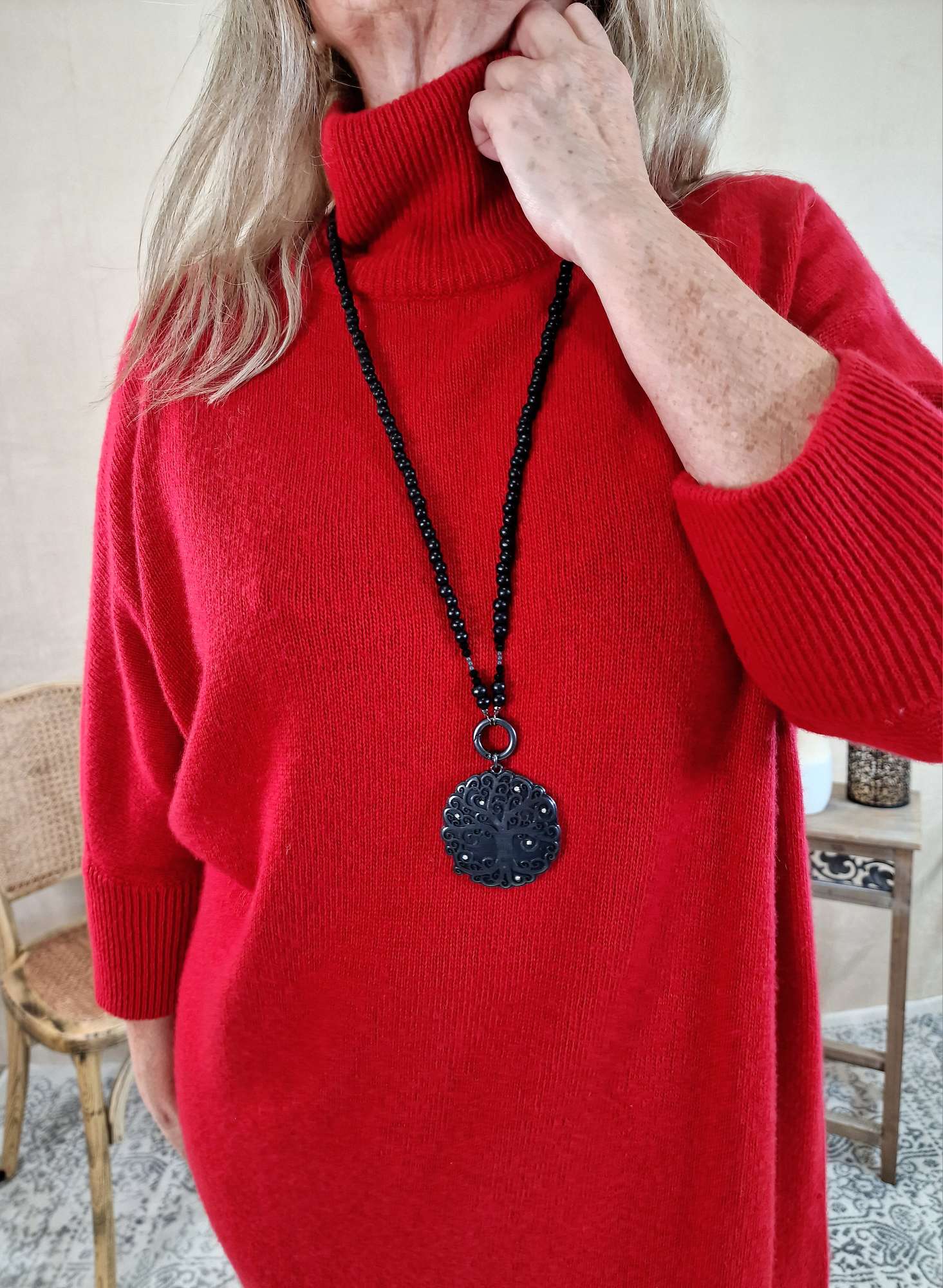 CASHMERE DRESS STELLA ROT 34-42 Made in Italy Strick Kleid Long Pullover CASHMERE DRESS STELLA ROT 34-42 Made in Italy Strick Kleid Long Pullover