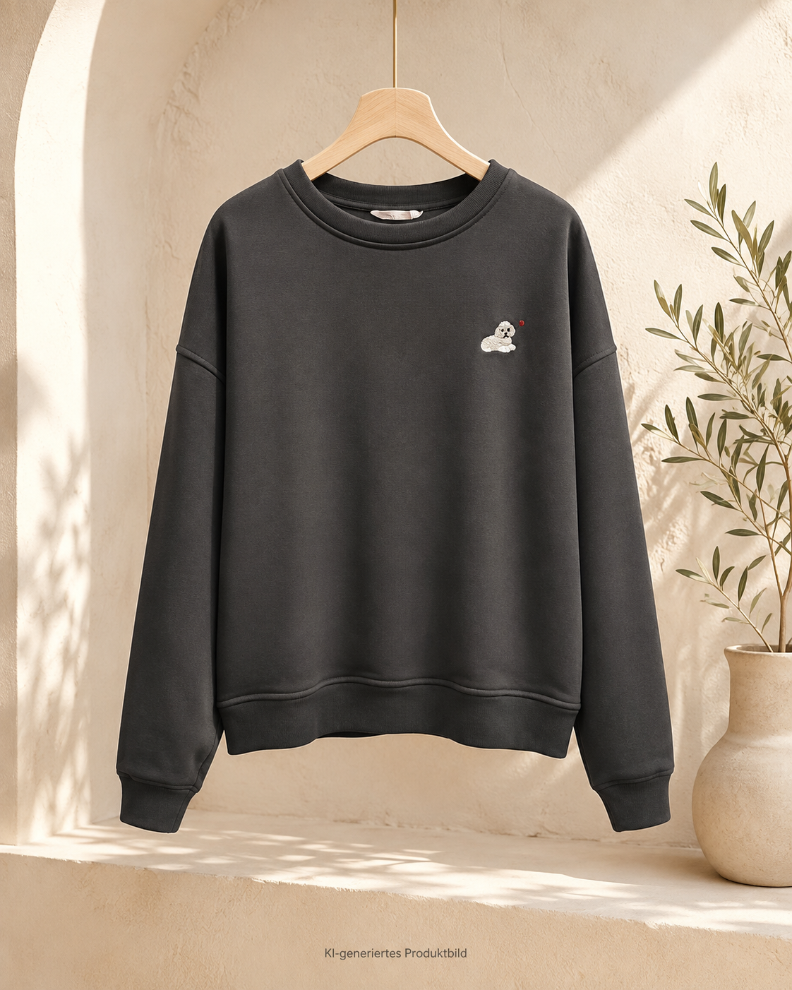 Sweatshirt Uni Luni Hund Stickerei Made in Italy 34-42 Sweater