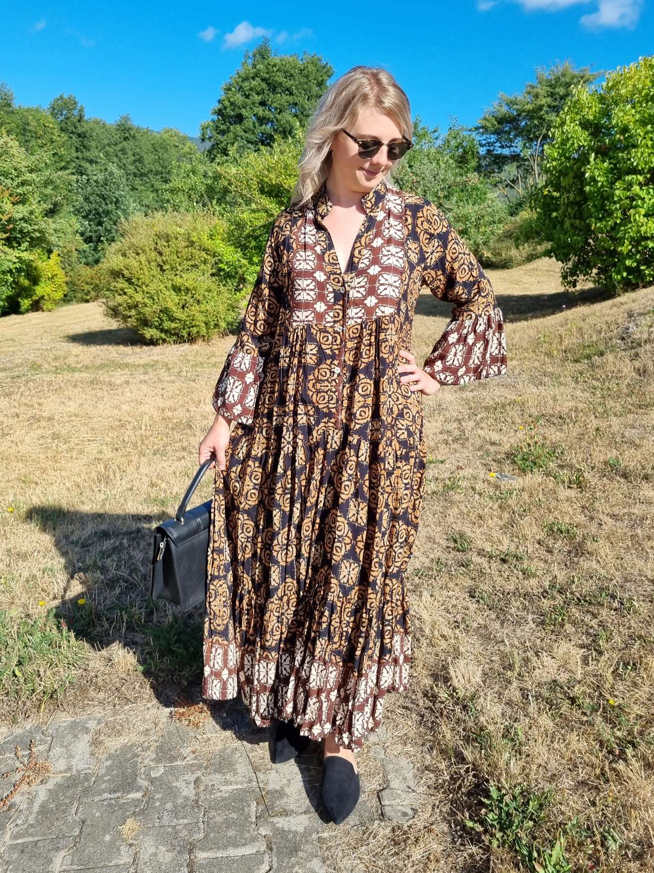 MAXI TUNIKA DRESS ISABELL SCHWARZ 34-40/42 Made in Italy langes Kleid Hängerchen Tunikakleid MAXI TUNIKA DRESS ISABELL SCHWARZ 34-40/42 Made in Italy langes Kleid Hängerchen Tunikakleid
