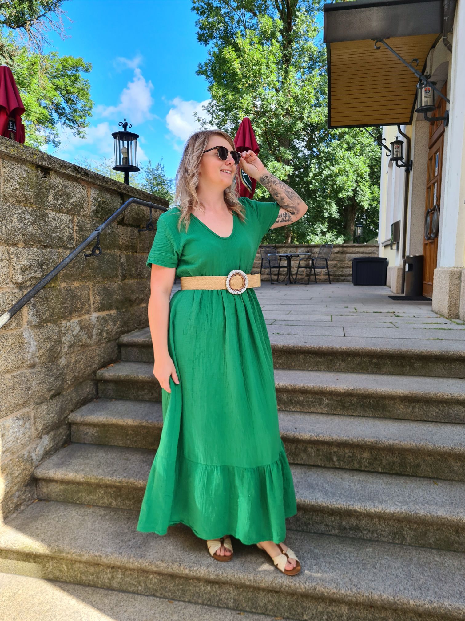 MUSSELIN TUNIKA DRESS LARISA GRÜN 34-42 Made in Italy Maxi Kleid Oversize Hängerchen MUSSELIN TUNIKA DRESS LARISA GRÜN 34-42 Made in Italy Maxi Kleid Oversize Hängerchen