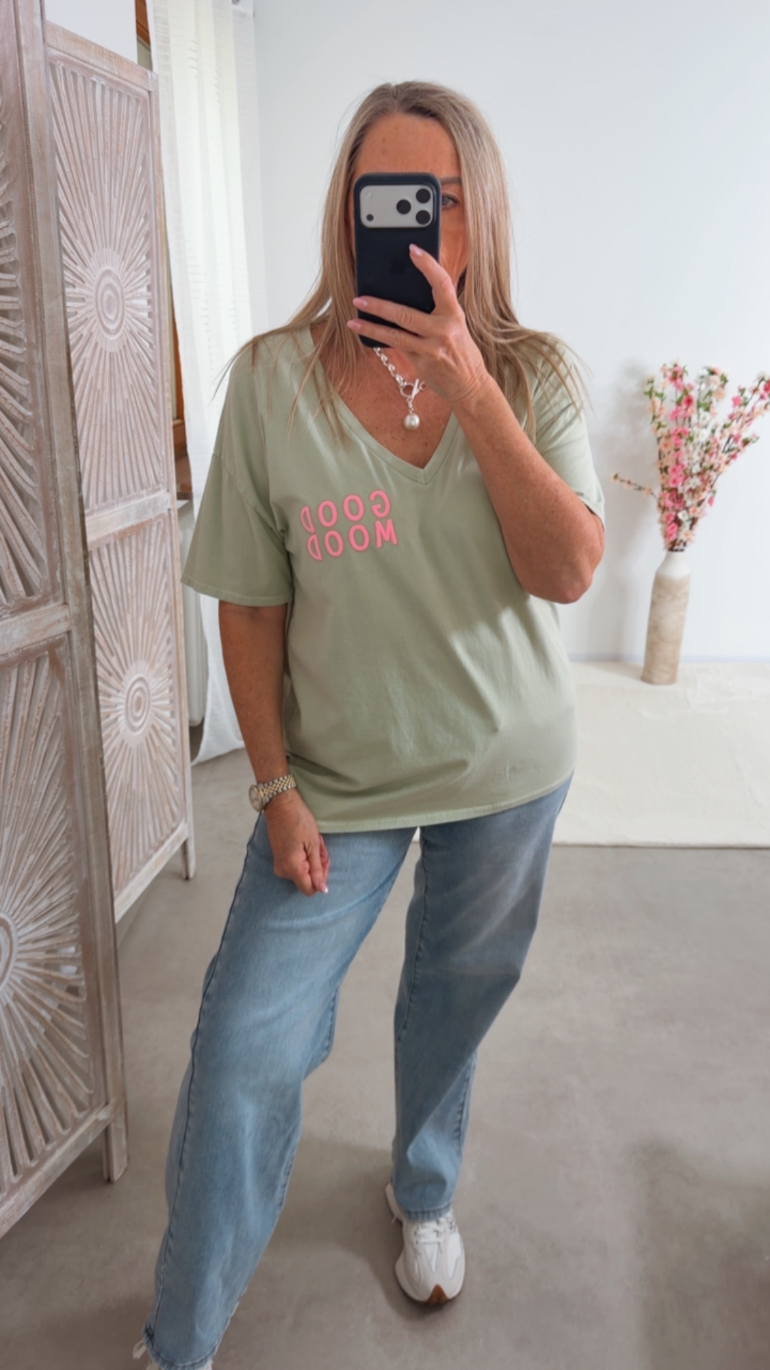 💚✨ T-Shirt Isaluna Good Mood Made in Italy 34-40/42