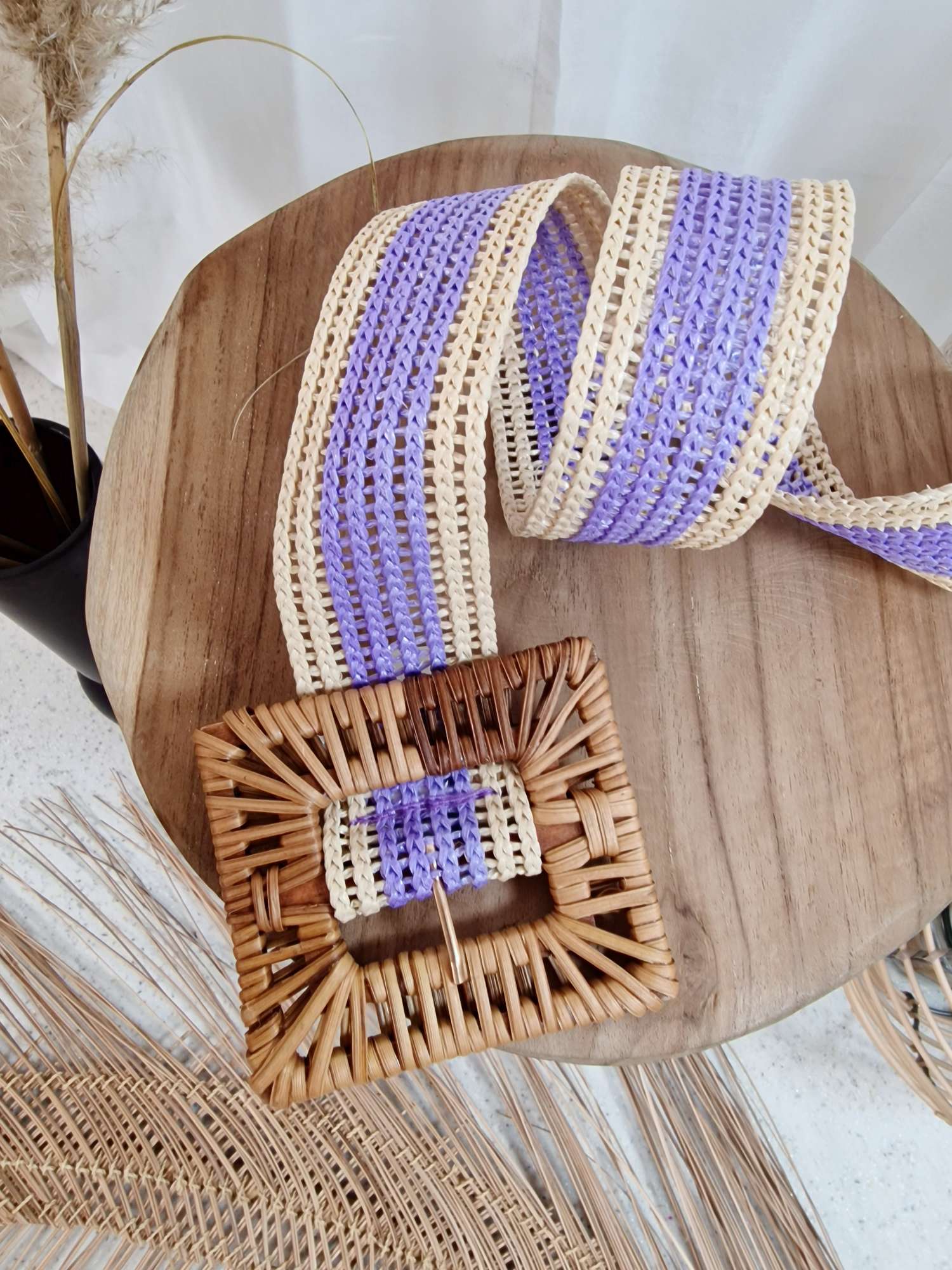 BAST BELT KAILANI LILA Italy Style Damen Hüftgürtel Taillengürtel