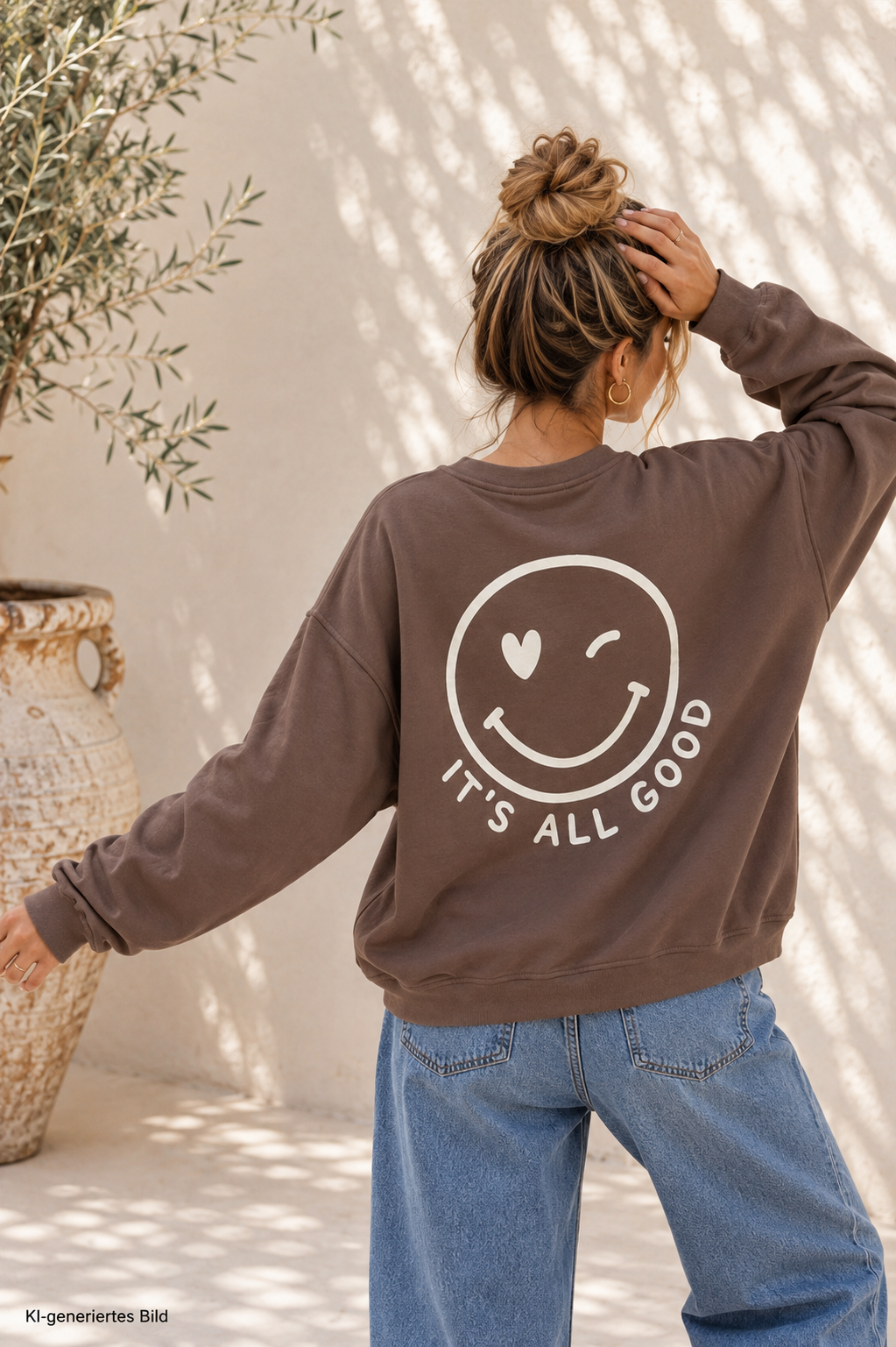 Sweatshirt „Happy Vibes NINA“ – Made in Italy