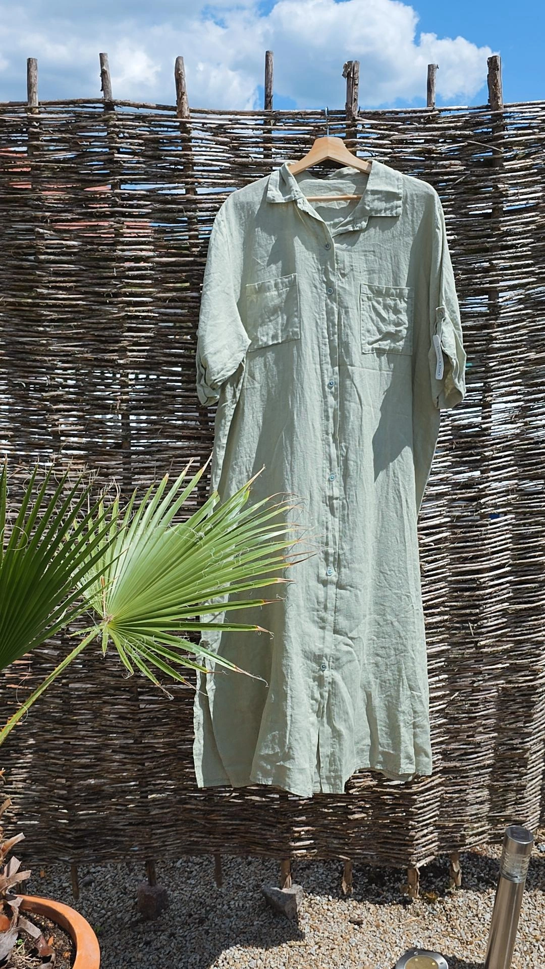 LINEN DRESS ESTELA Made in Italy 34 - 44/46 Leinen Blusen Kleid