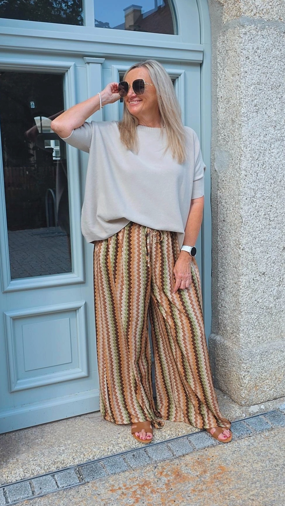 VISKOSE-HOSE LISSABON ZICKZACK 34-42 Made in Italy Marlene Pants