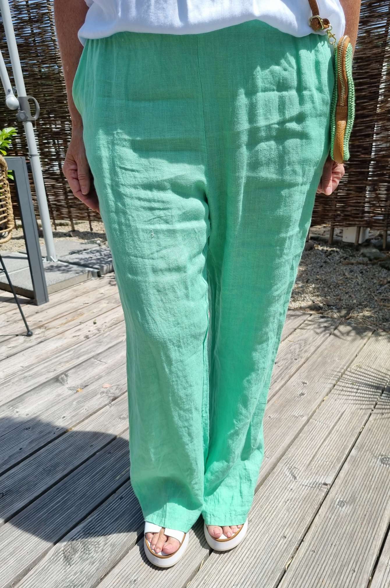 LINEN JOGPANT ALMA GRÜN 34-42 Made in Italy Leinen Hose PANT Sommerhose LINEN JOGPANT ALMA GRÜN 34-42 Made in Italy Leinen Hose PANT Sommerhose