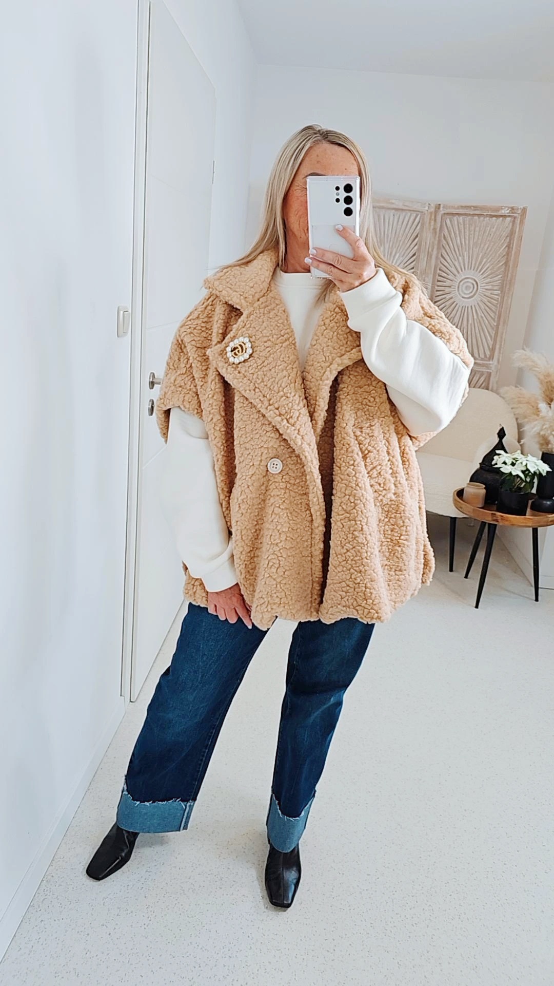 TEDDY WESTE ANNI Made in Italy 34-46/48 Mantel Jacke ärmellos COAT TEDDY WESTE ANNI Made in Italy 34-46/48 Mantel Jacke ärmellos COAT
