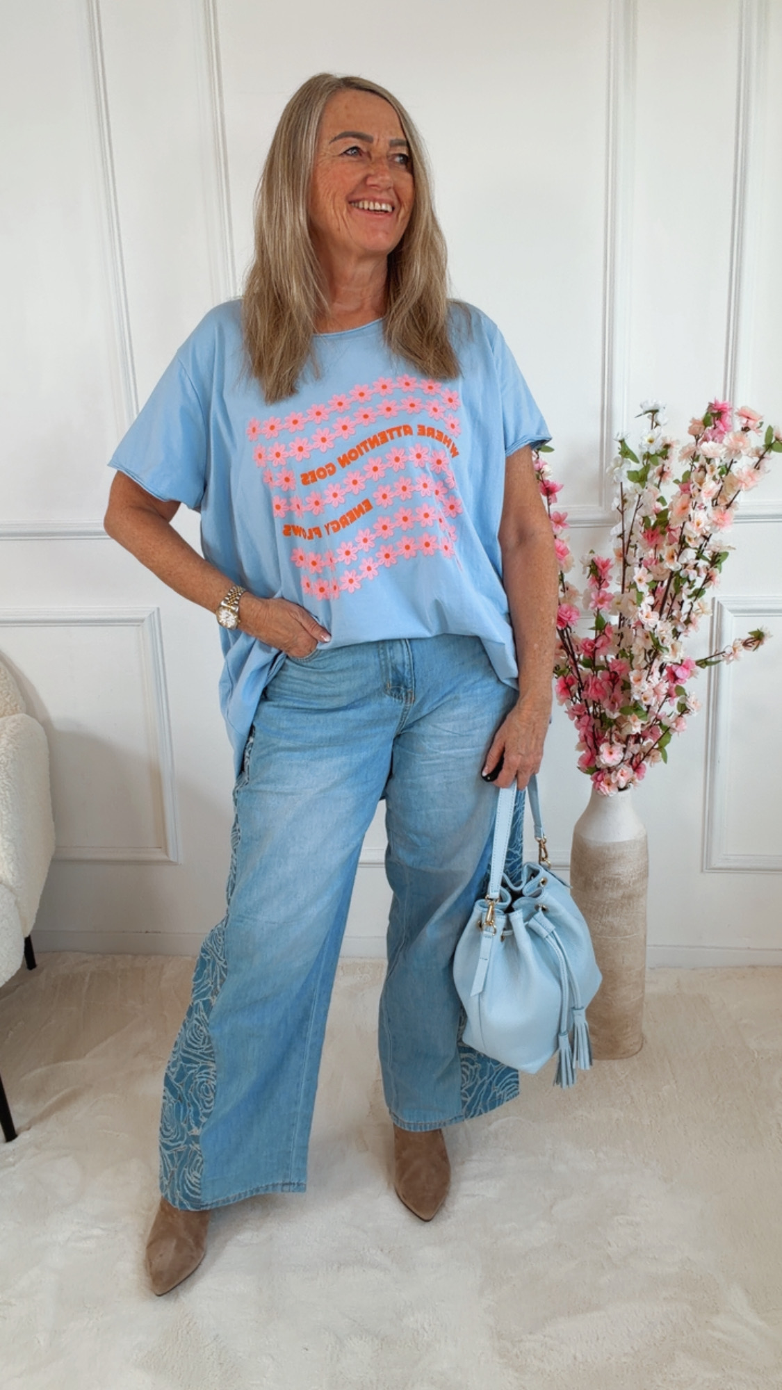 SHIRT PENELOPE VOKUHILA/FLOWERS Made in Italy 34 - 44