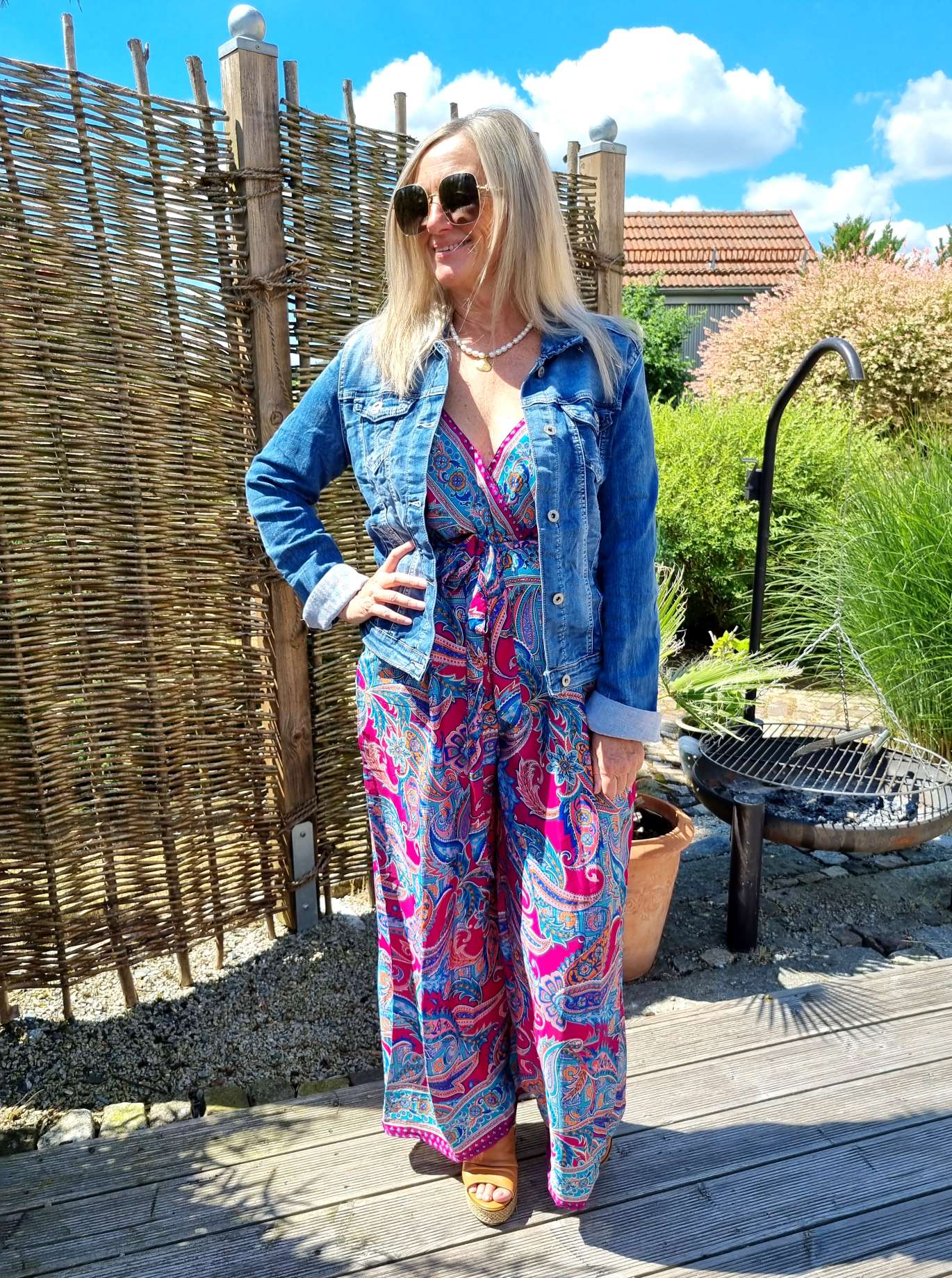 SILK JUMPSUIT MALEDIVE BLAU PINK 1297 34-42 Boho Bohemian Overall Seide SILK JUMPSUIT MALEDIVE BLAU PINK 1297 34-42 Boho Bohemian Overall Seide