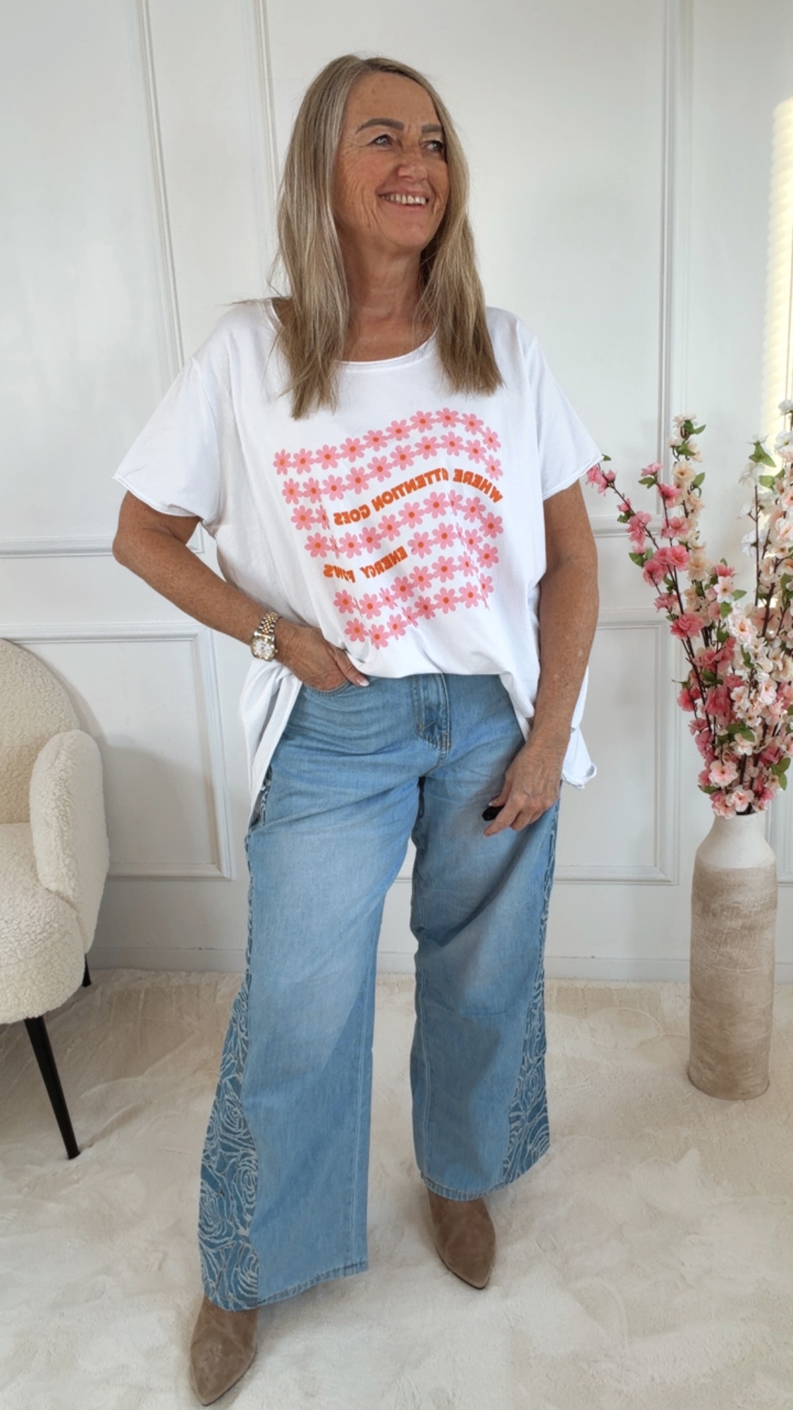 SHIRT PENELOPE VOKUHILA/FLOWERS Made in Italy 34 - 44