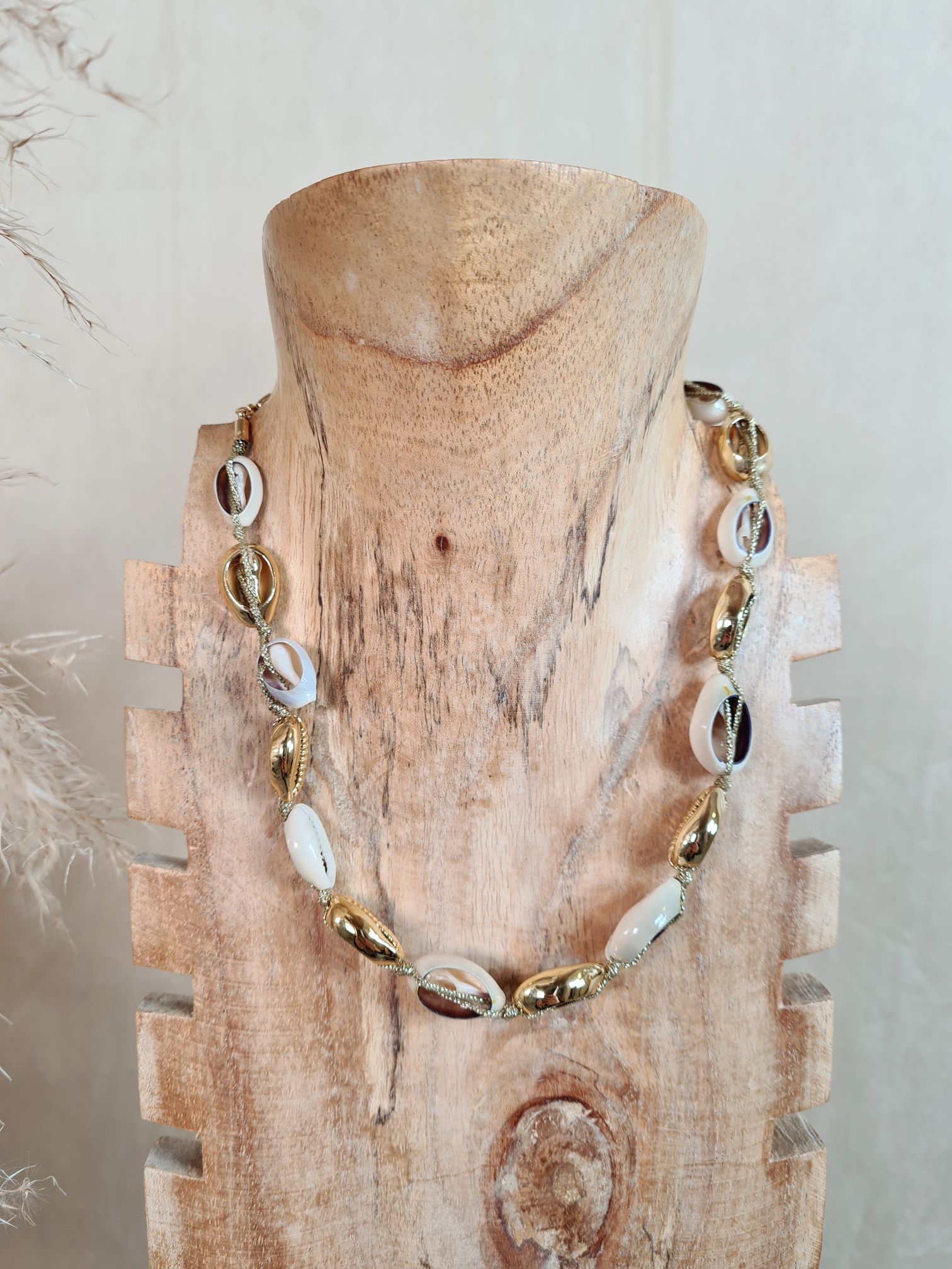 MUSCHEL KETTE GOLDEN SHELLY Halskette Modeschmuck Italy Design Neckless