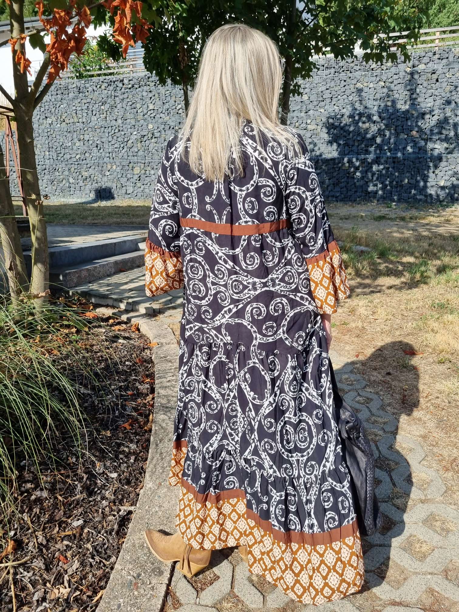 MAXI TUNIKA DRESS STROMBOLI SCHWARZ 34-40/42 Made in Italy langes Kleid Hängerchen Tunikakleid MAXI TUNIKA DRESS STROMBOLI SCHWARZ 34-40/42 Made in Italy langes Kleid Hängerchen Tunikakleid