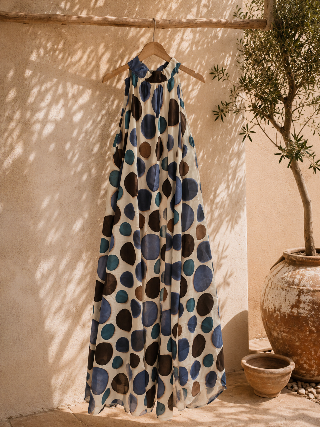 Polka Dots Kleid Zakynthos – Made in Italy | Passend bis zu einer guten Größe 42