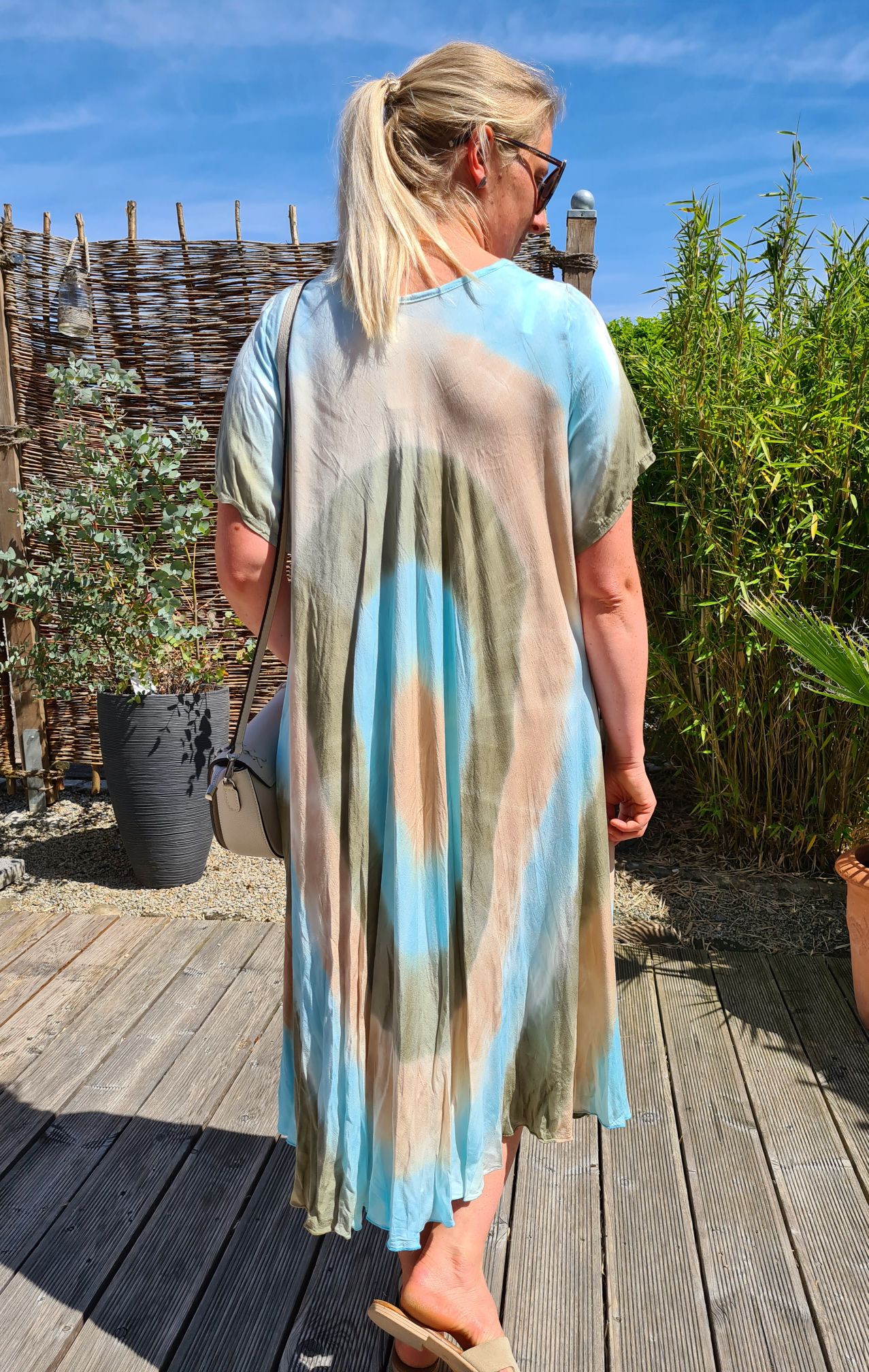 MAXI BATIK DRESS ANDREA TÜRKIS BRAUN 34-42 Made in Italy Kleid Oversize Strandkleid CIRCLE MAXI BATIK DRESS ANDREA TÜRKIS BRAUN 34-42 Made in Italy Kleid Oversize Strandkleid CIRCLE