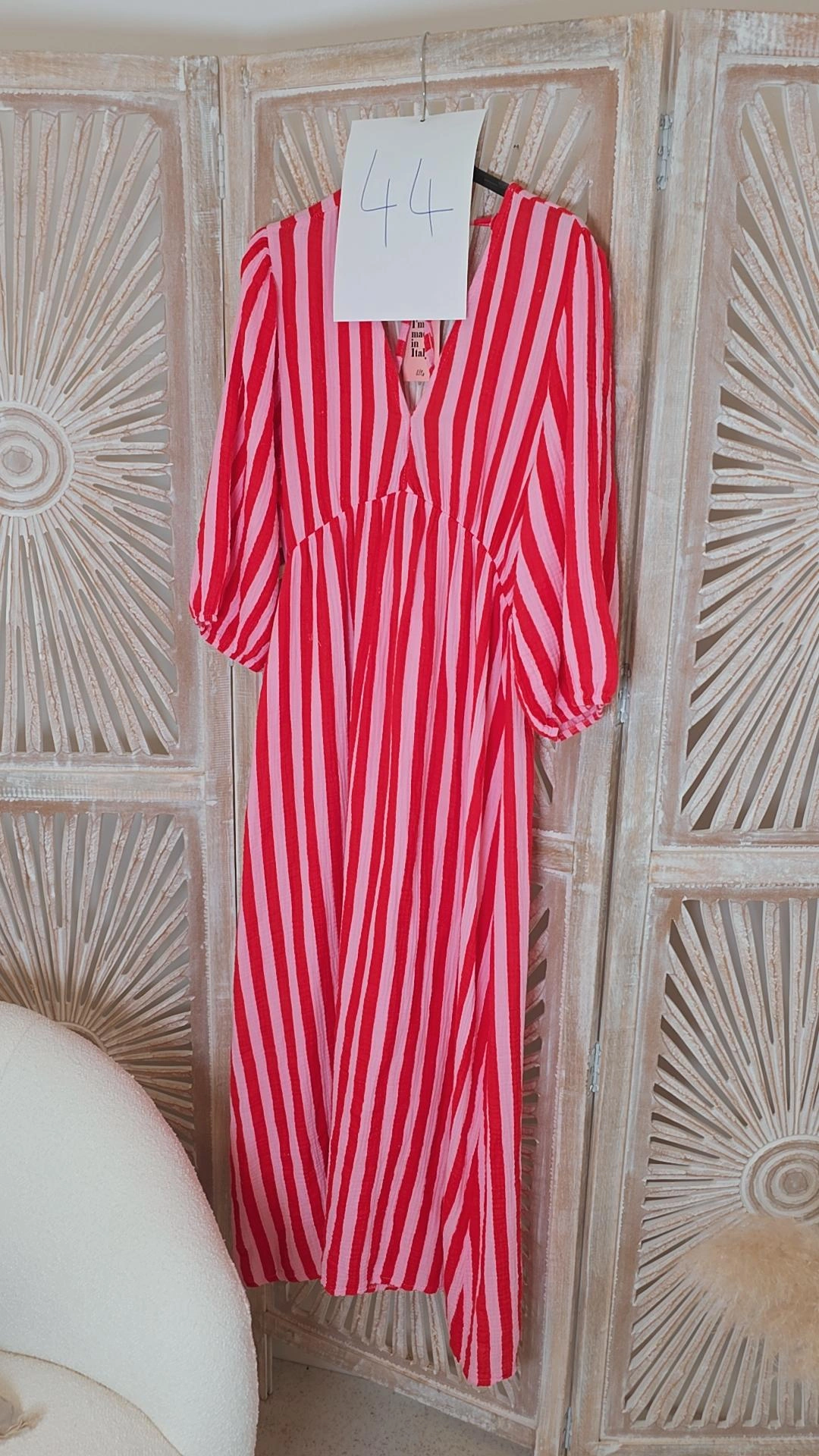 2. WAHL KLEID HANNAH STRIPES ROT ROSA 44