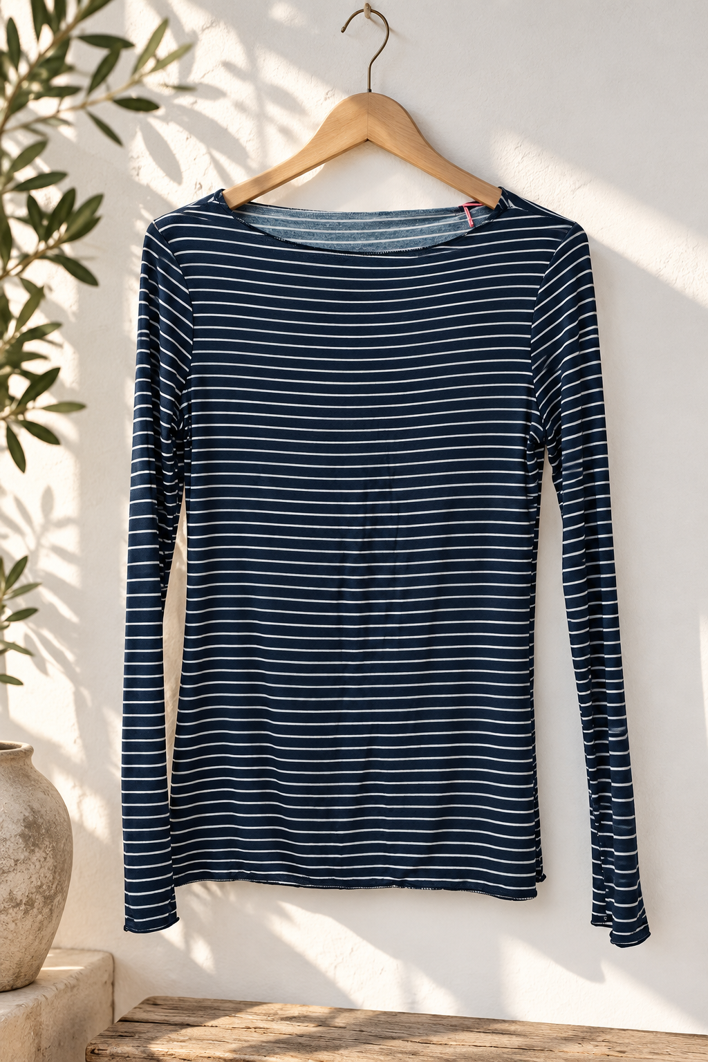 COMFY STRETCH LANGARMSHIRT STREIFEN Made in Italy Gr.  34- 40/42 LS0113 Cashmere
