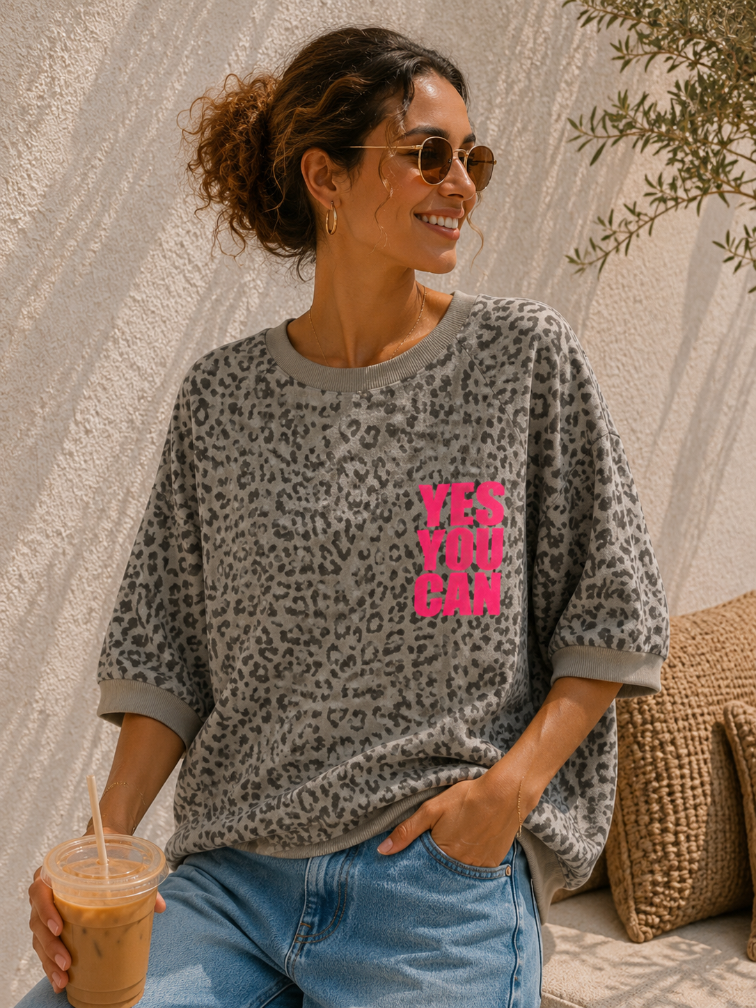 Leo T-Shirt-Sweater Avilena Yes you can NEW Made in Italy 34-42/44
