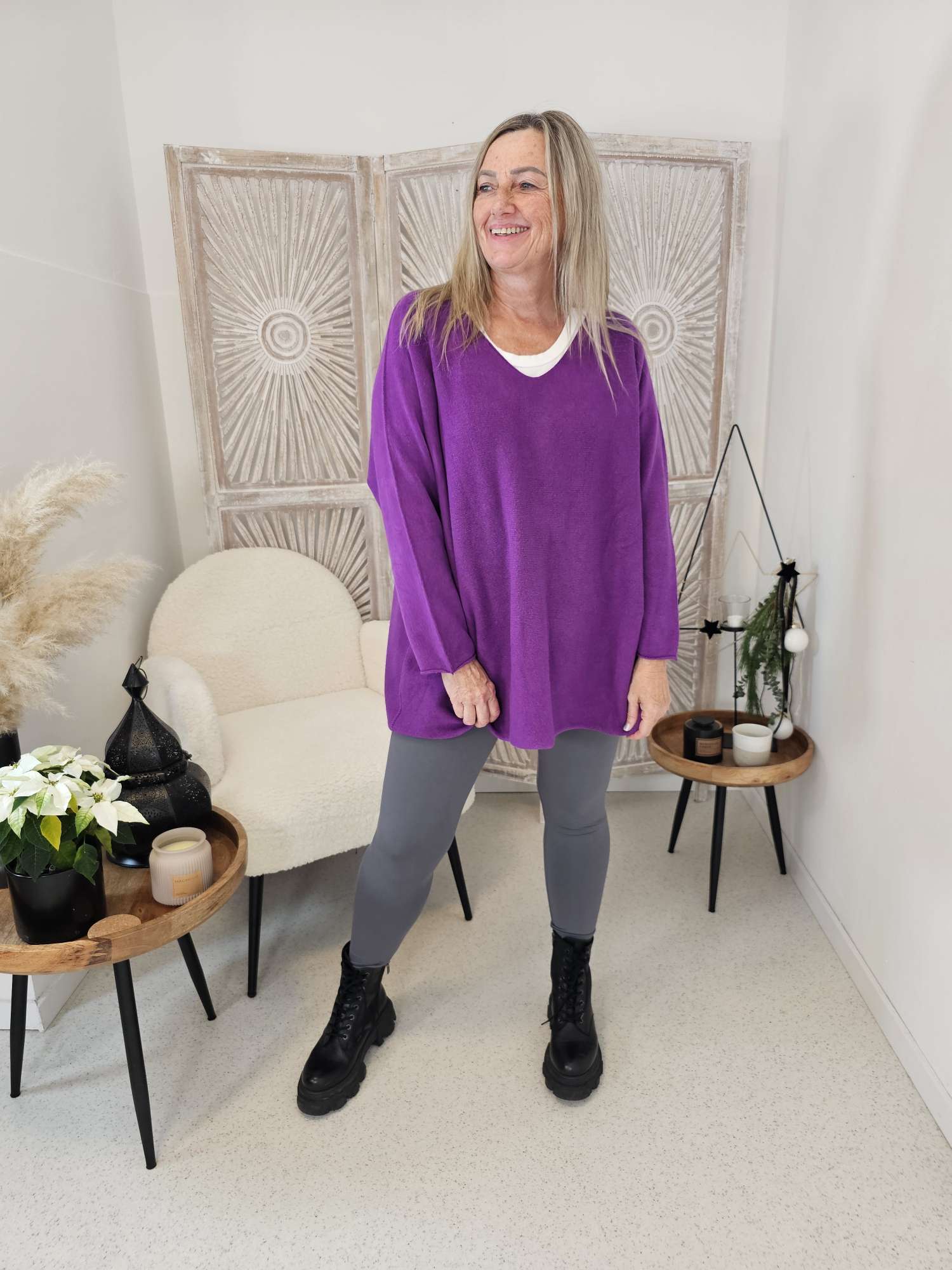 LIGHT KNIT SWEATER MARION Made in Italy Oversize 34-48 Strickpullover Pullover LIGHT KNIT SWEATER MARION Made in Italy Oversize 34-48 Strickpullover Pullover